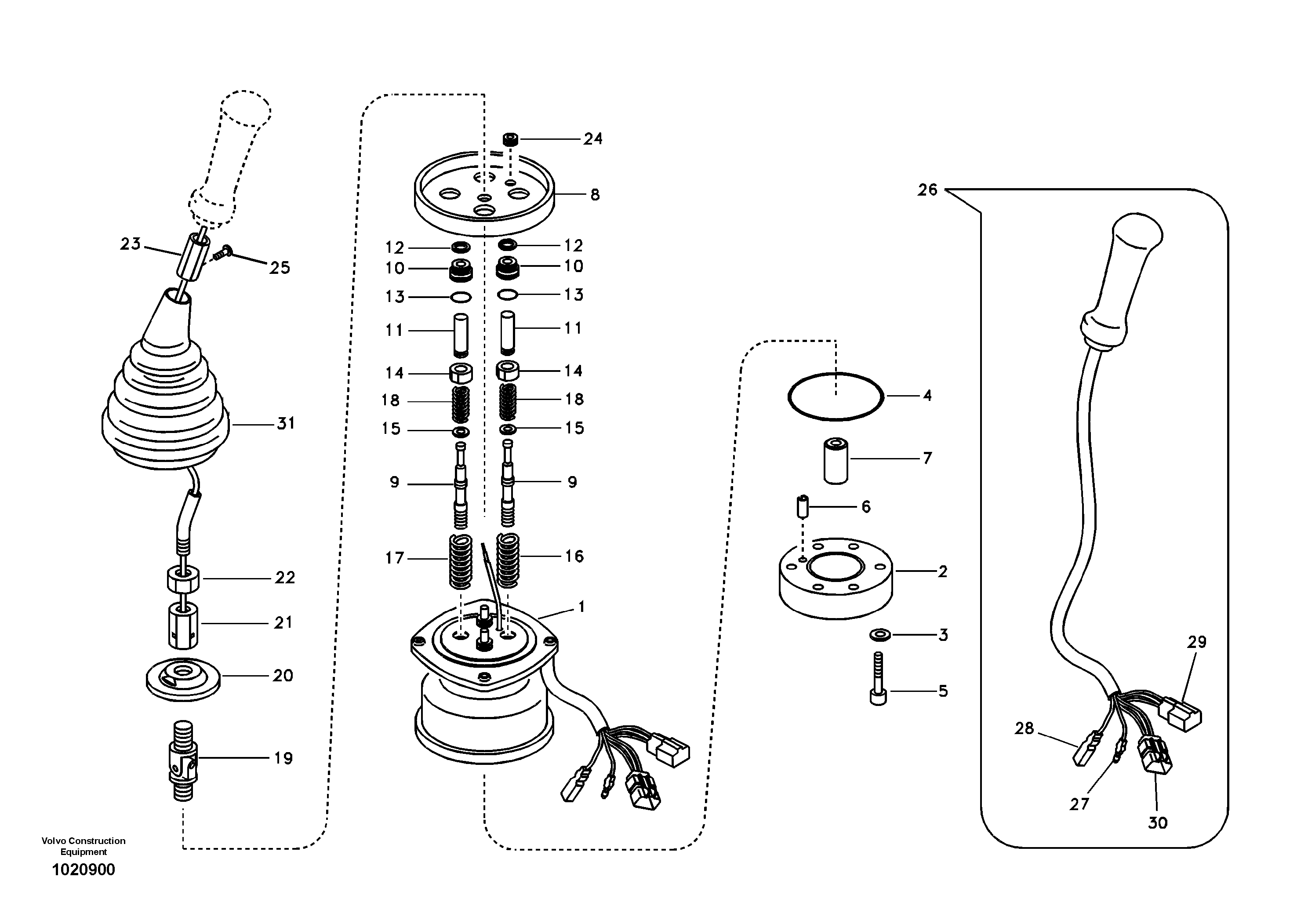 Схема запчастей Volvo EC290B - 28696 Servo system, remote control valve EC290B SER NO INT 13562- EU & NA 80001-