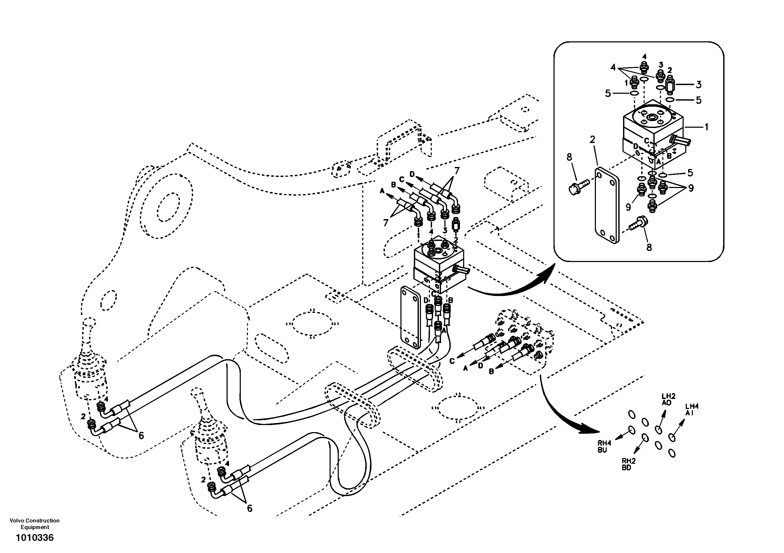 Схема запчастей Volvo EC290B - 28698 Servo system, changing lever function EC290B SER NO INT 13562- EU & NA 80001-