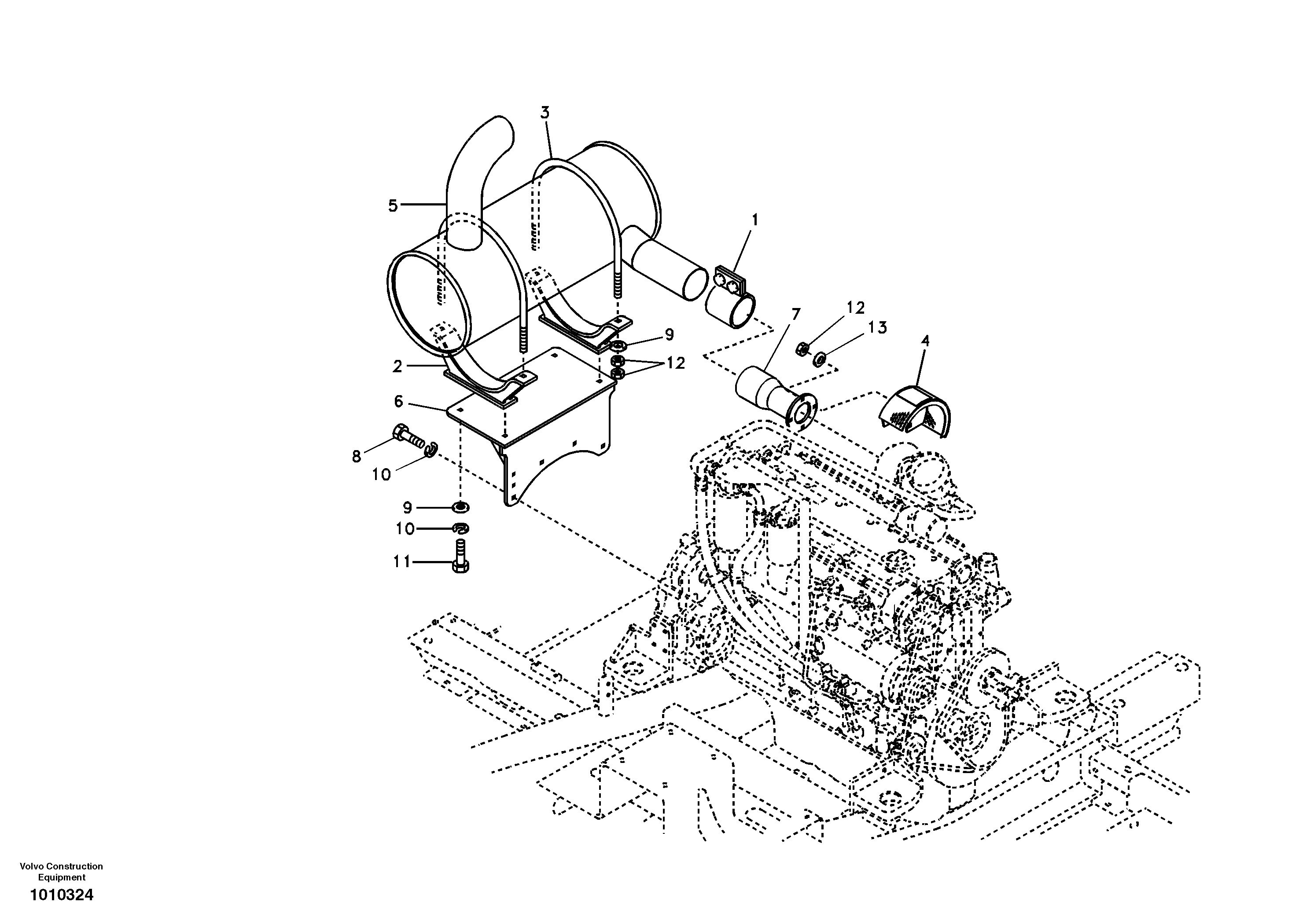 Схема запчастей Volvo EC290B - 27760 Выхлопная система EC290B SER NO INT 13562- EU & NA 80001-