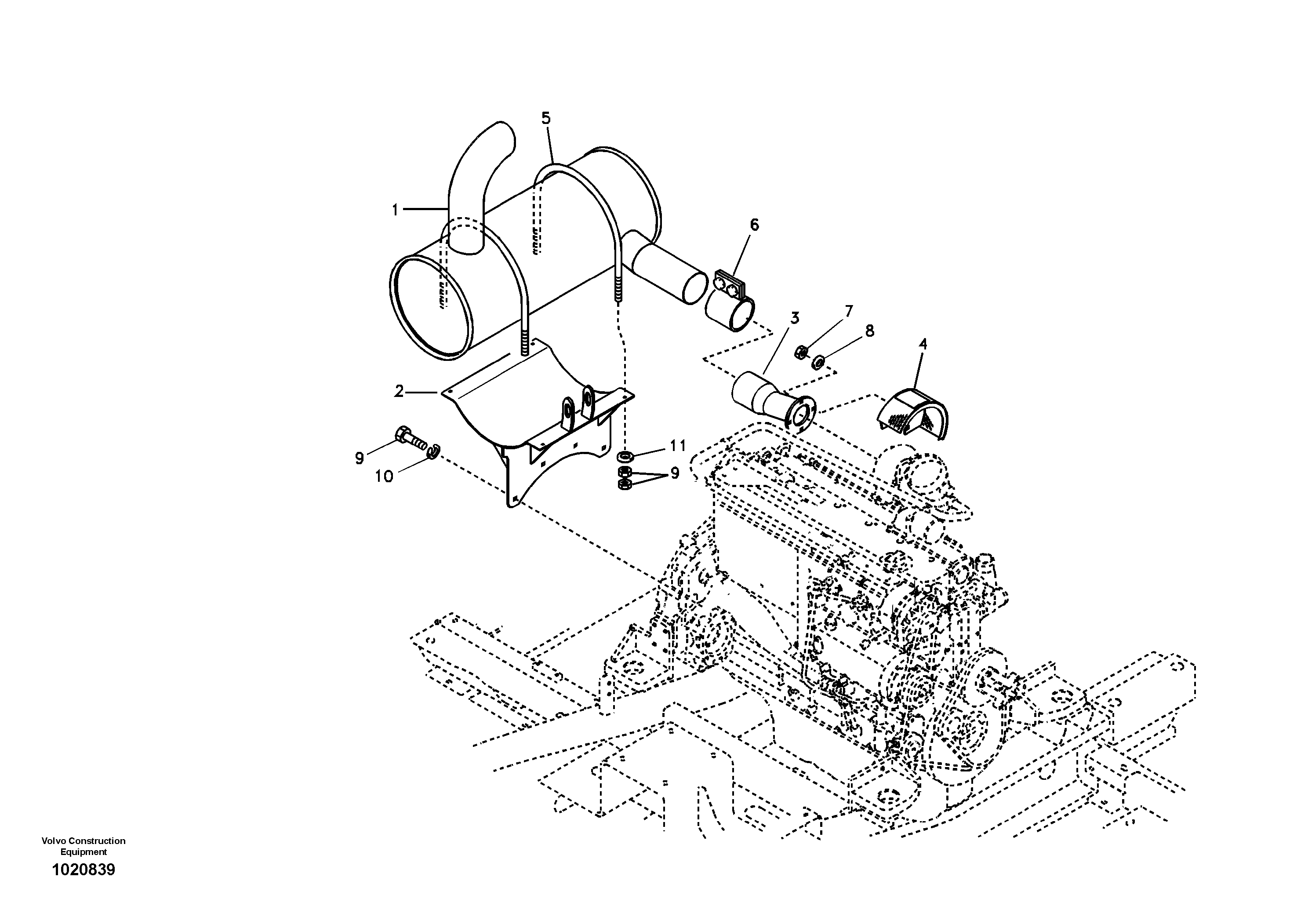 Схема запчастей Volvo EC290B - 27776 Выхлопная система EC290B SER NO INT 13562- EU & NA 80001-