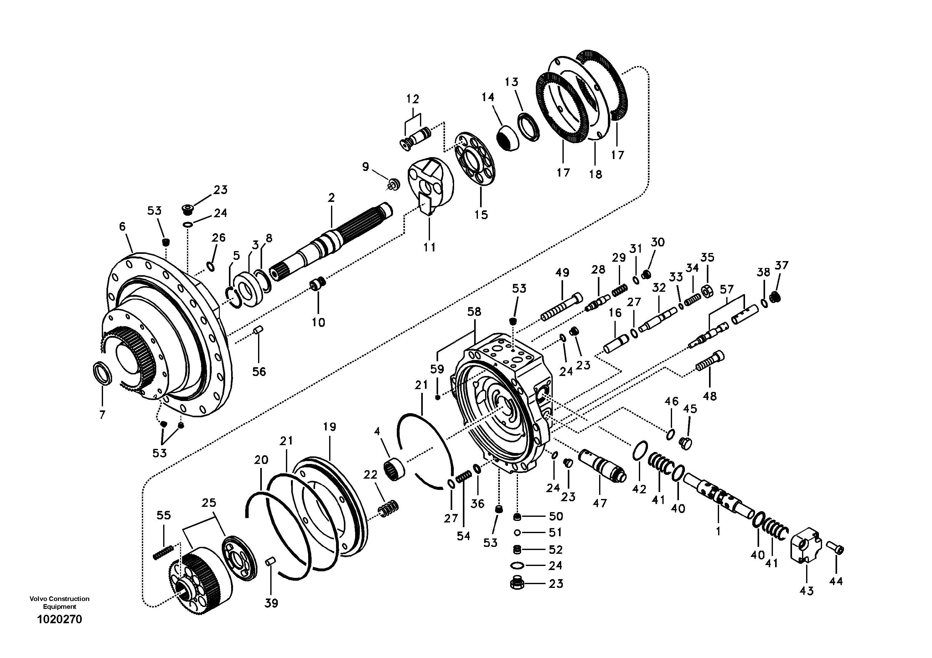 Схема запчастей Volvo EC290B - 94301 Гидромотор хода EC290B APPENDIX FX FORESTRY VER