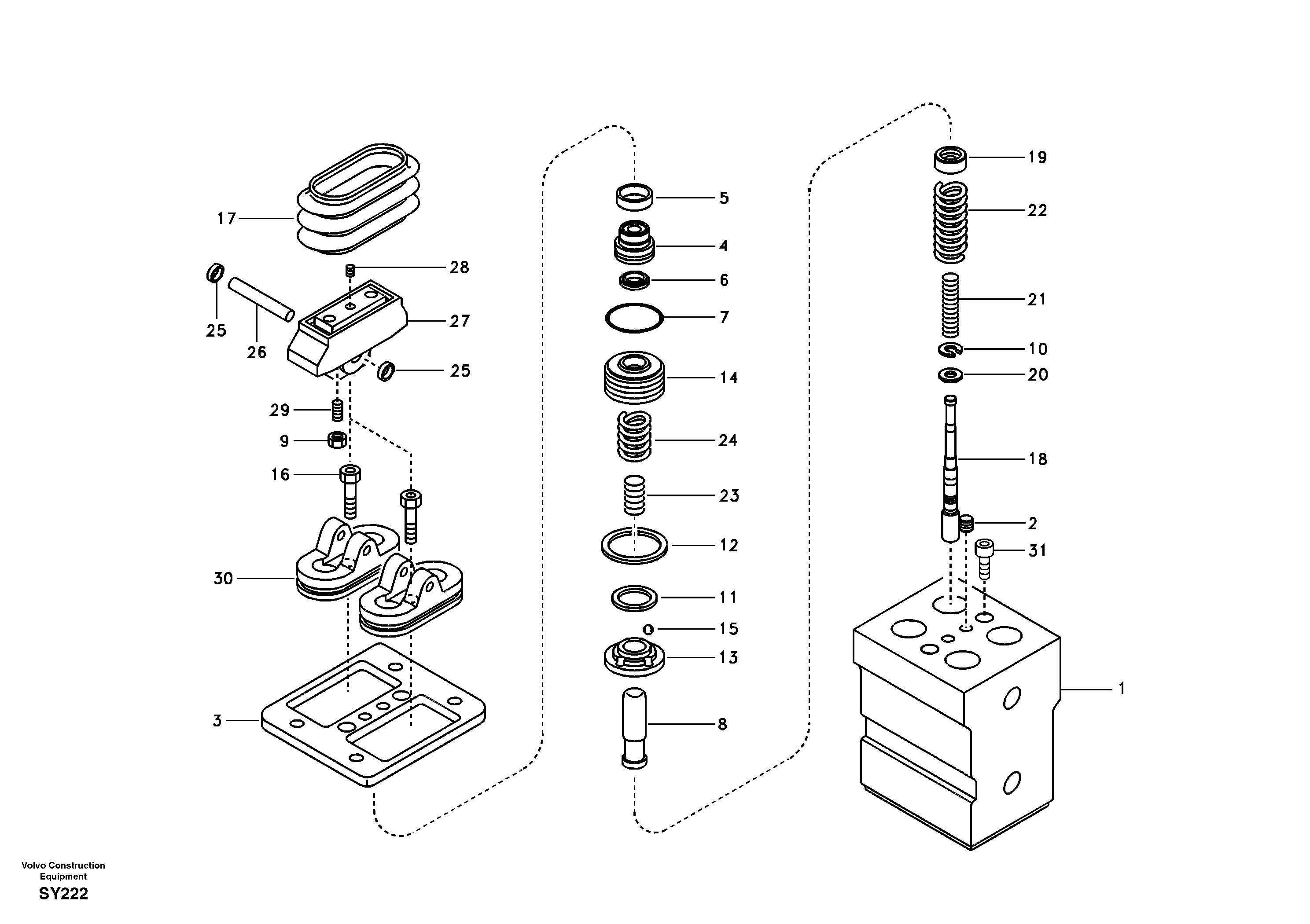 Схема запчастей Volvo EC290B - 50817 Remote control valve pedal, travel motor EC290B