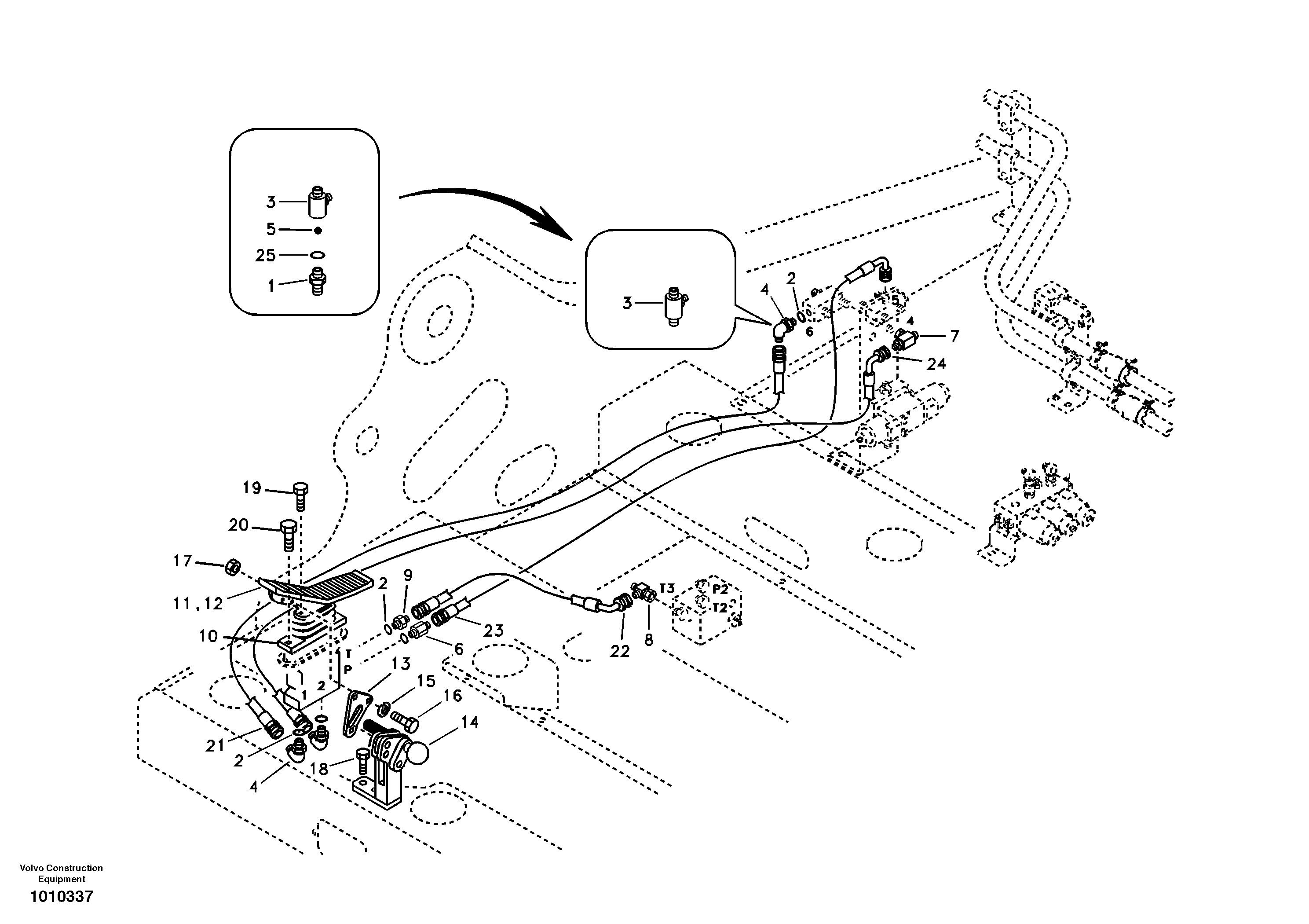 Схема запчастей Volvo EC290B - 94553 Servo system, hammer and shear EC290B