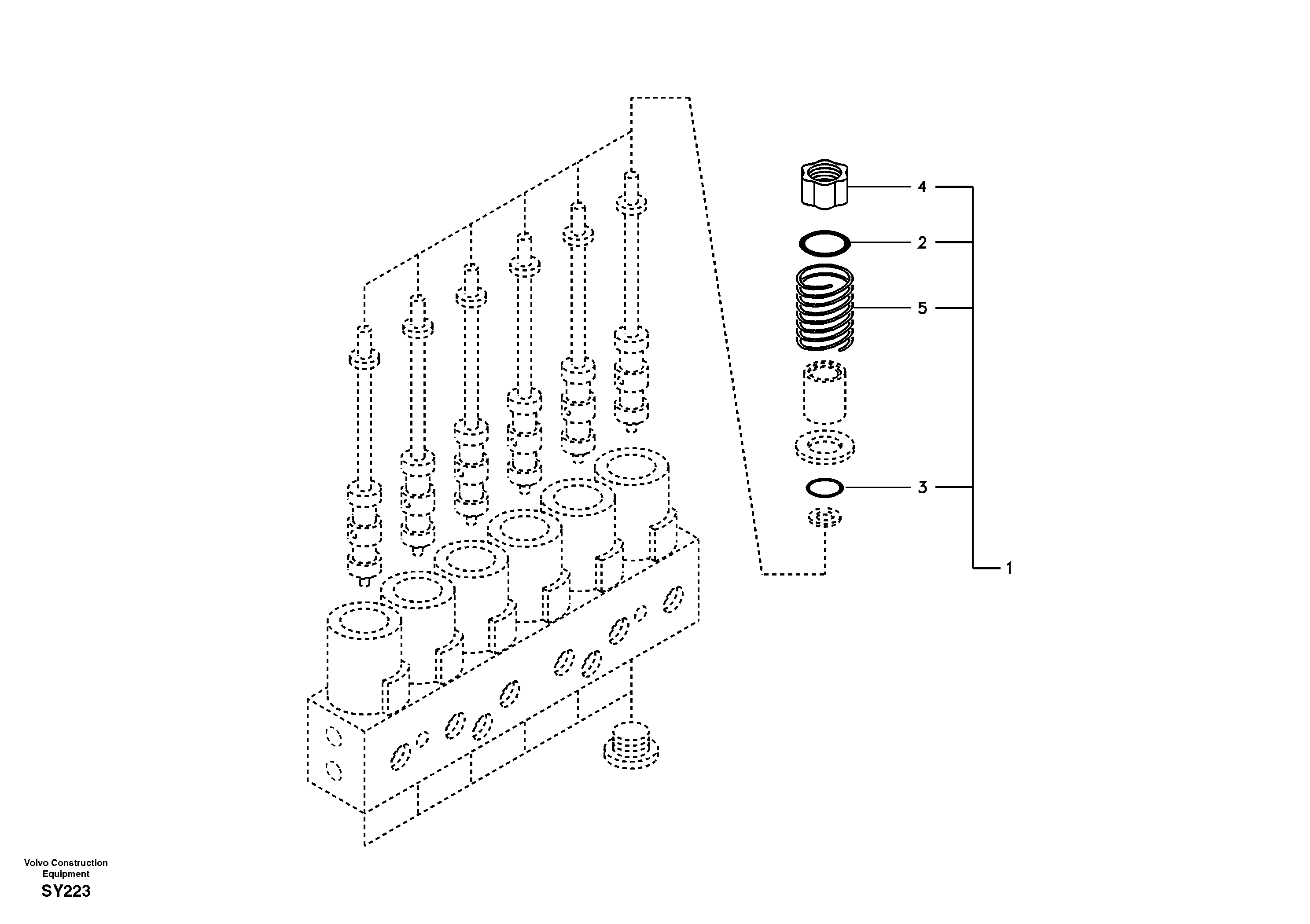 Схема запчастей Volvo EC290B - 98615 Servo system, solenoid valve EC290B