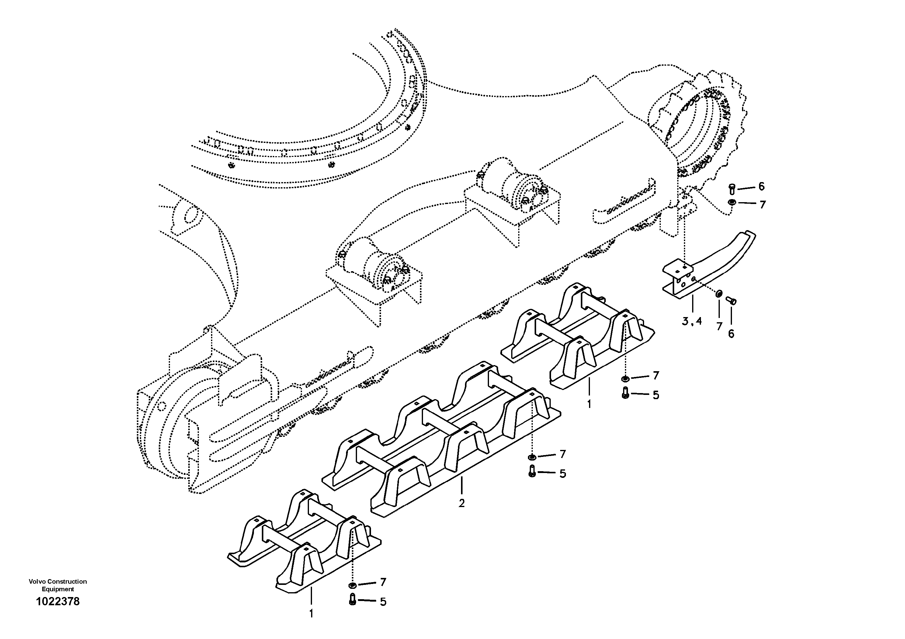 Схема запчастей Volvo EC290B - 60118 Undercarriage, track guards EC290B APPENDIX FX FORESTRY VER