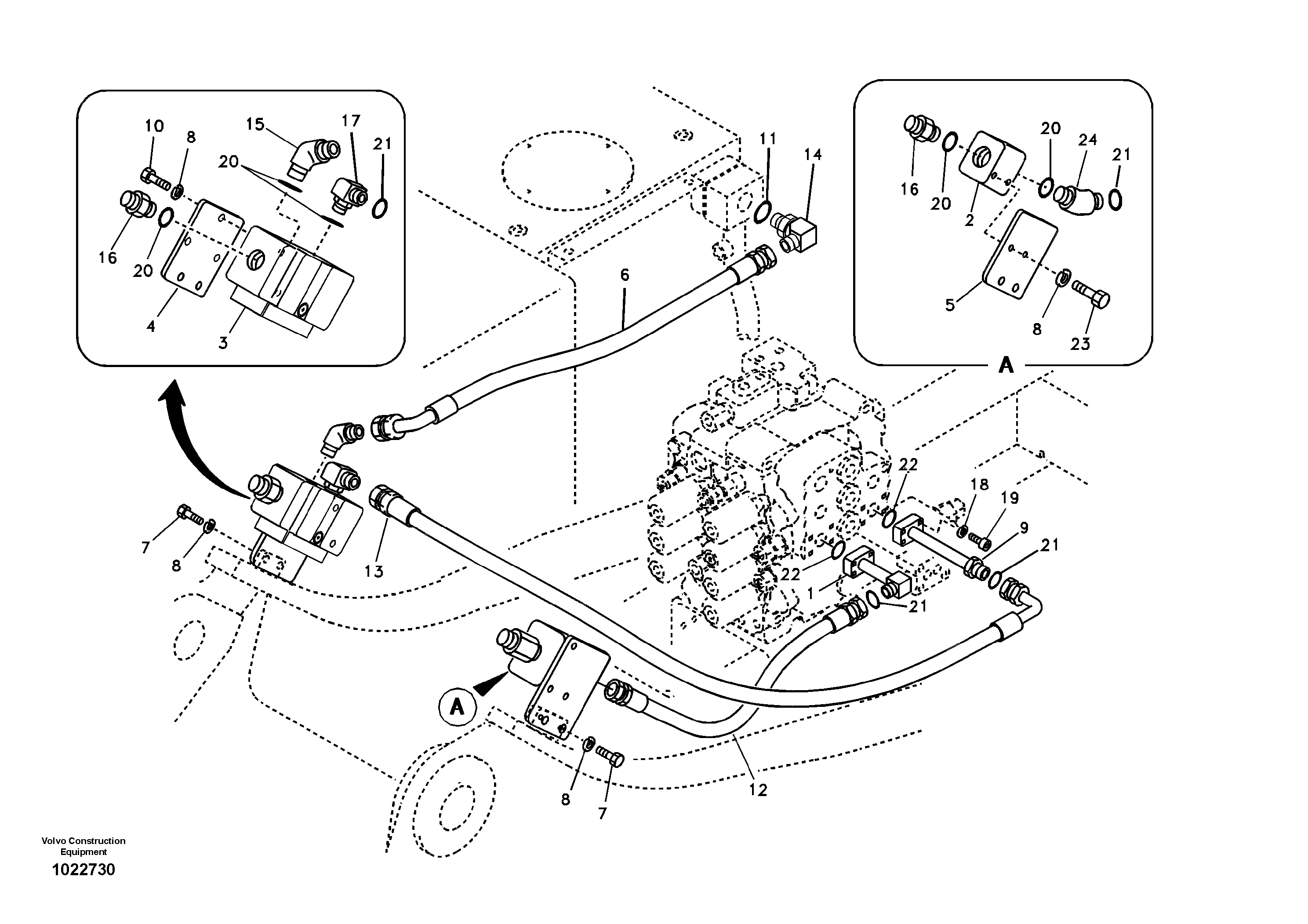 Схема запчастей Volvo EC290B - 14969 Working hydraulic, hammer and shear for upper EC290B SER NO INT 13562- EU & NA 80001-