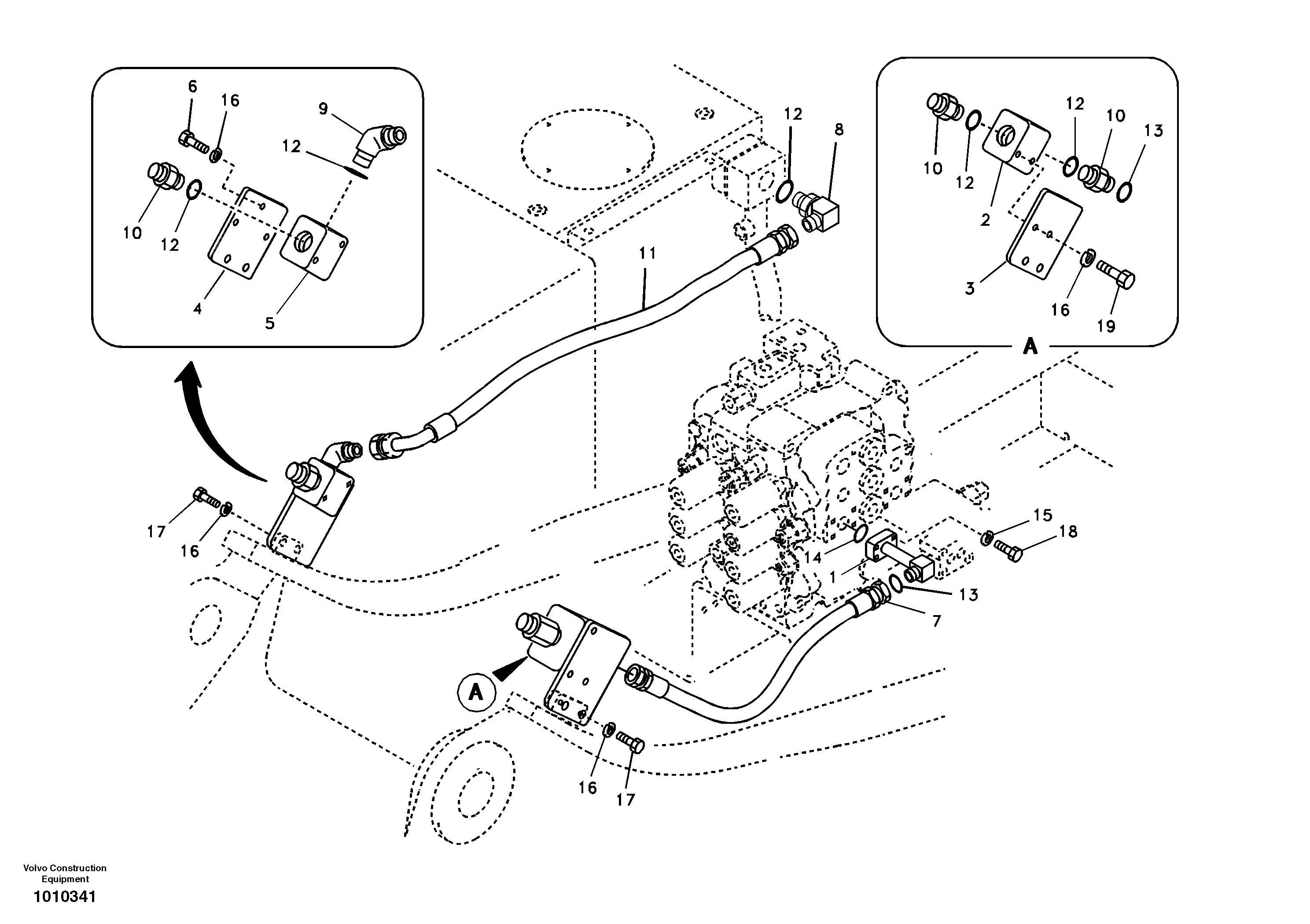 Схема запчастей Volvo EC290B - 14970 Working hydraulic, hammer and shear for upper EC290B SER NO INT 13562- EU & NA 80001-