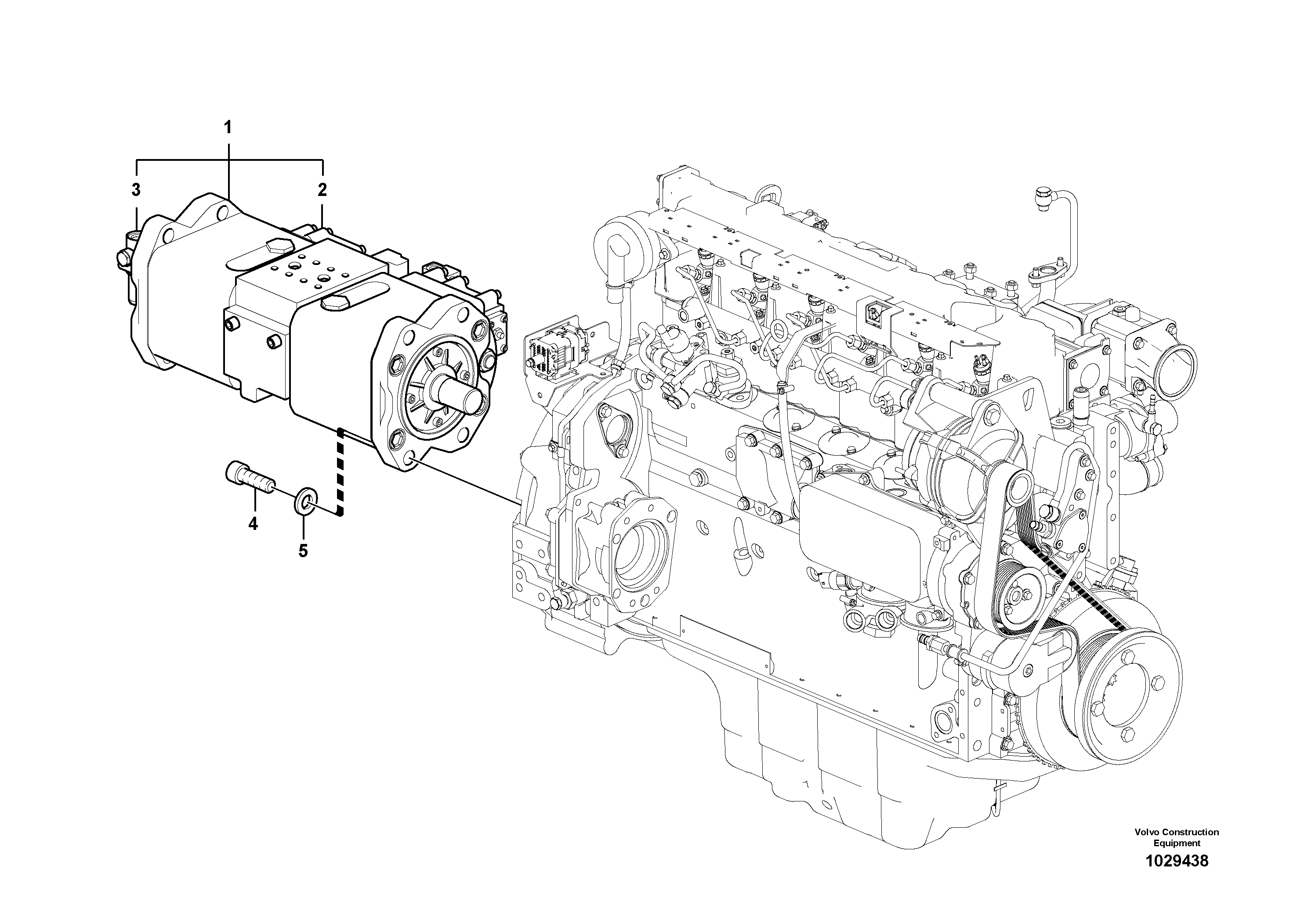 Схема запчастей Volvo EC290B - 90682 Pump installation EC290B PRIME S/N 17001-/85001- 35001-