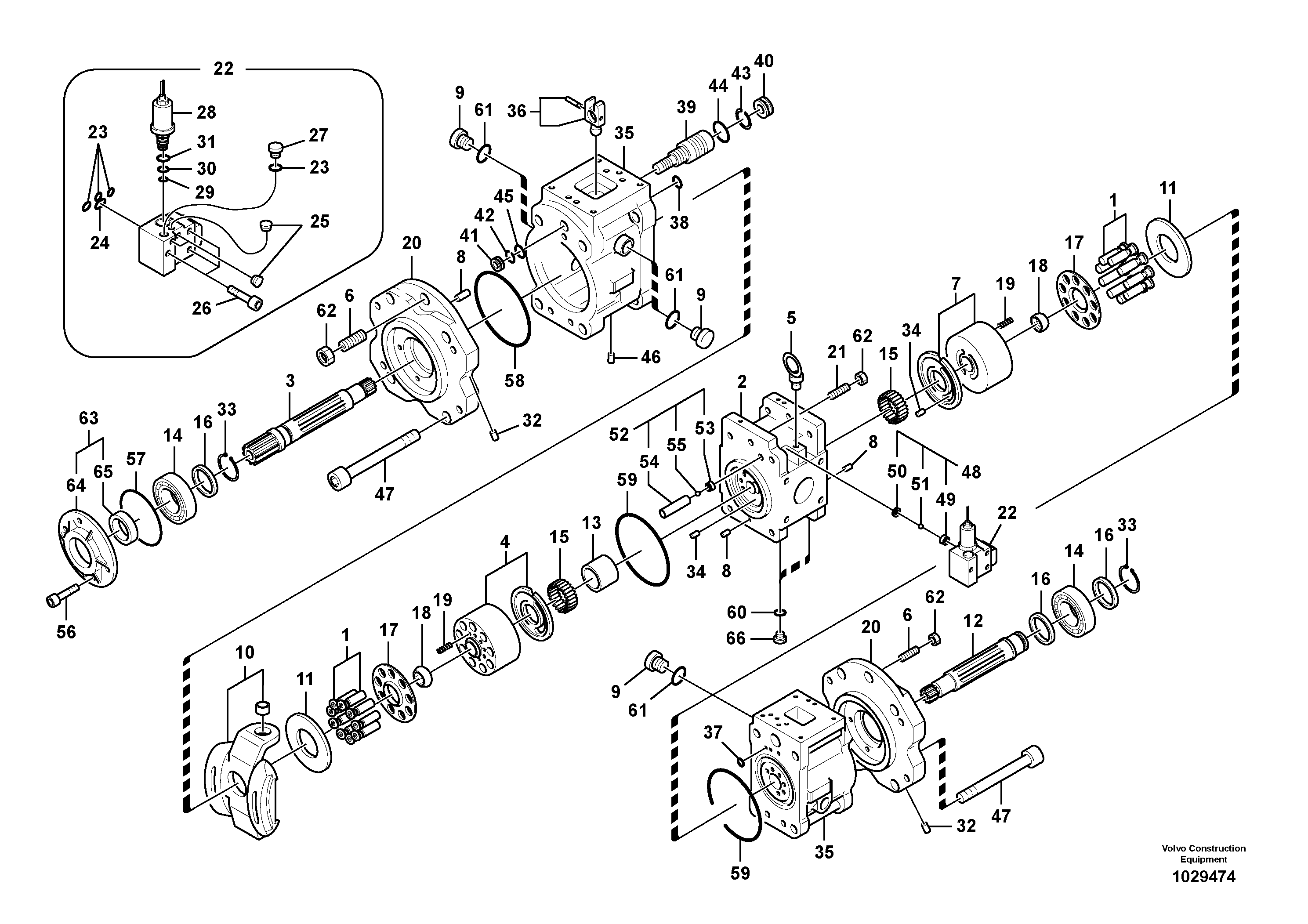 Схема запчастей Volvo EC290B - 97808 Гидронасос (основной насос) EC290B PRIME S/N 17001-/85001- 35001-