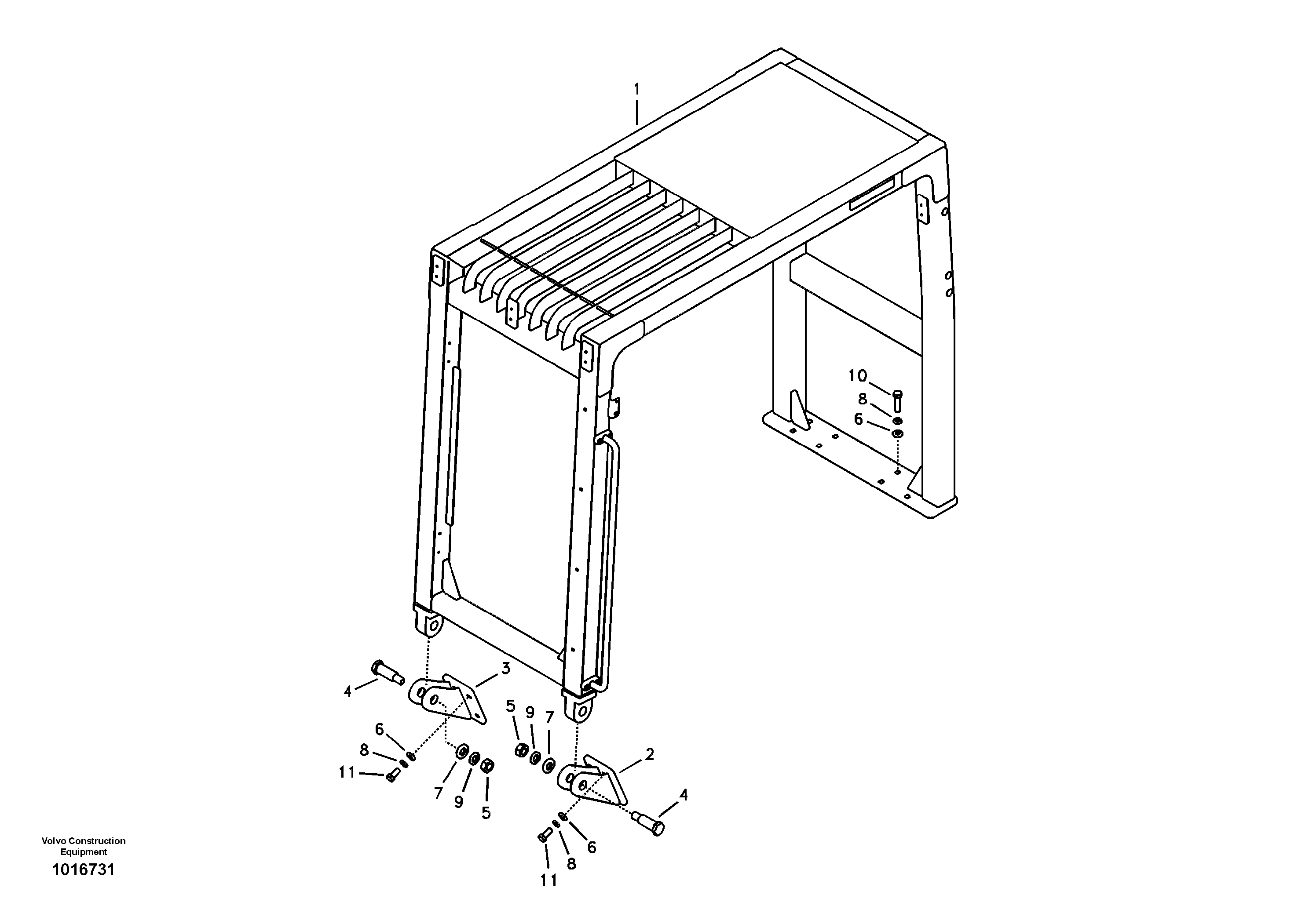 Схема запчастей Volvo EC290B - 28749 Falling object guards EC290B APPENDIX FX FORESTRY VER