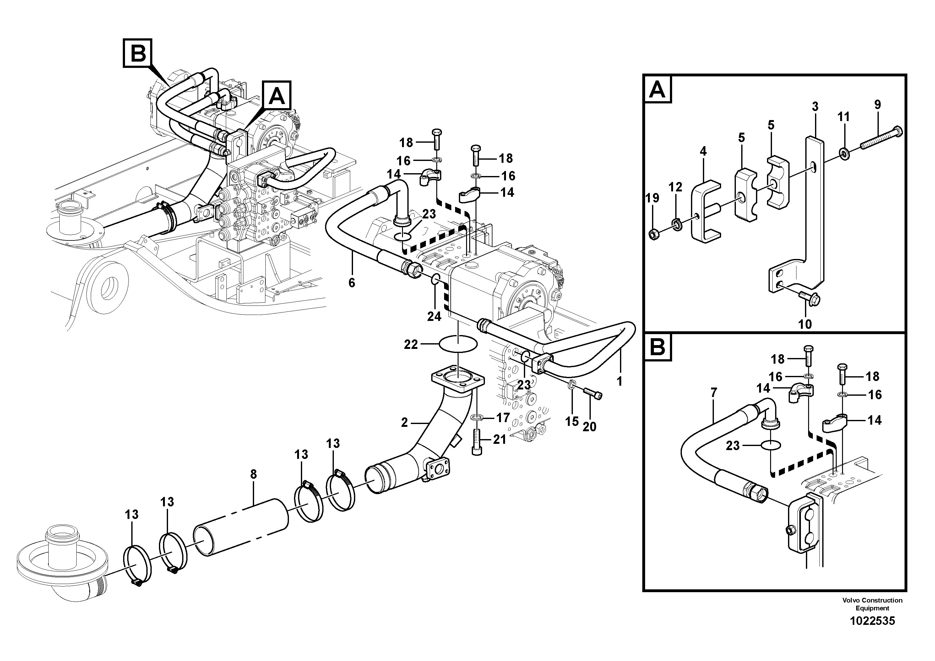 Схема запчастей Volvo EC290B - 18668 Hydraulic system, hydraulic pump pulse damper EC290B APPENDIX FX FORESTRY VER