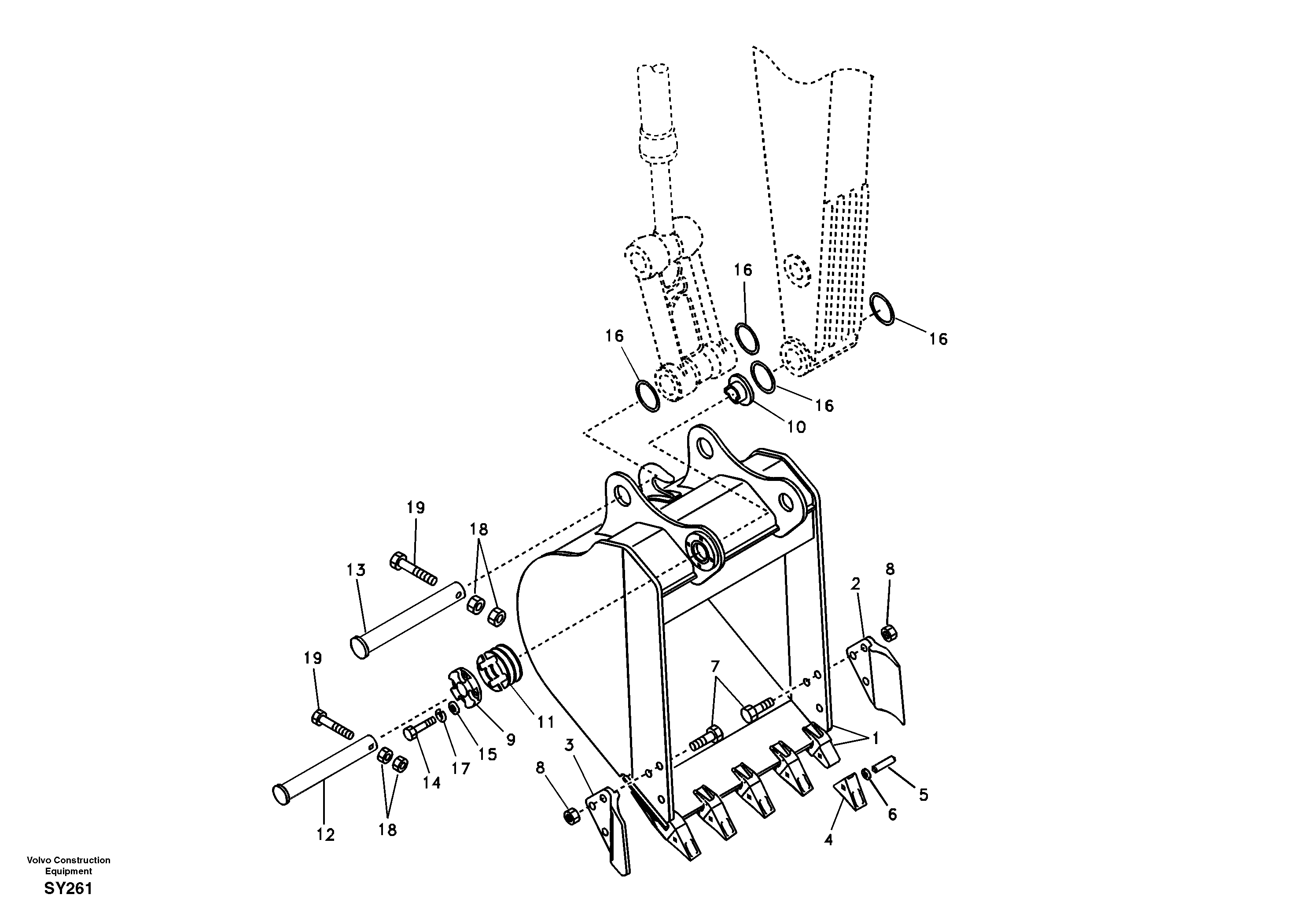 Схема запчастей Volvo EC290B - 49830 Buckets for long reach EC290B