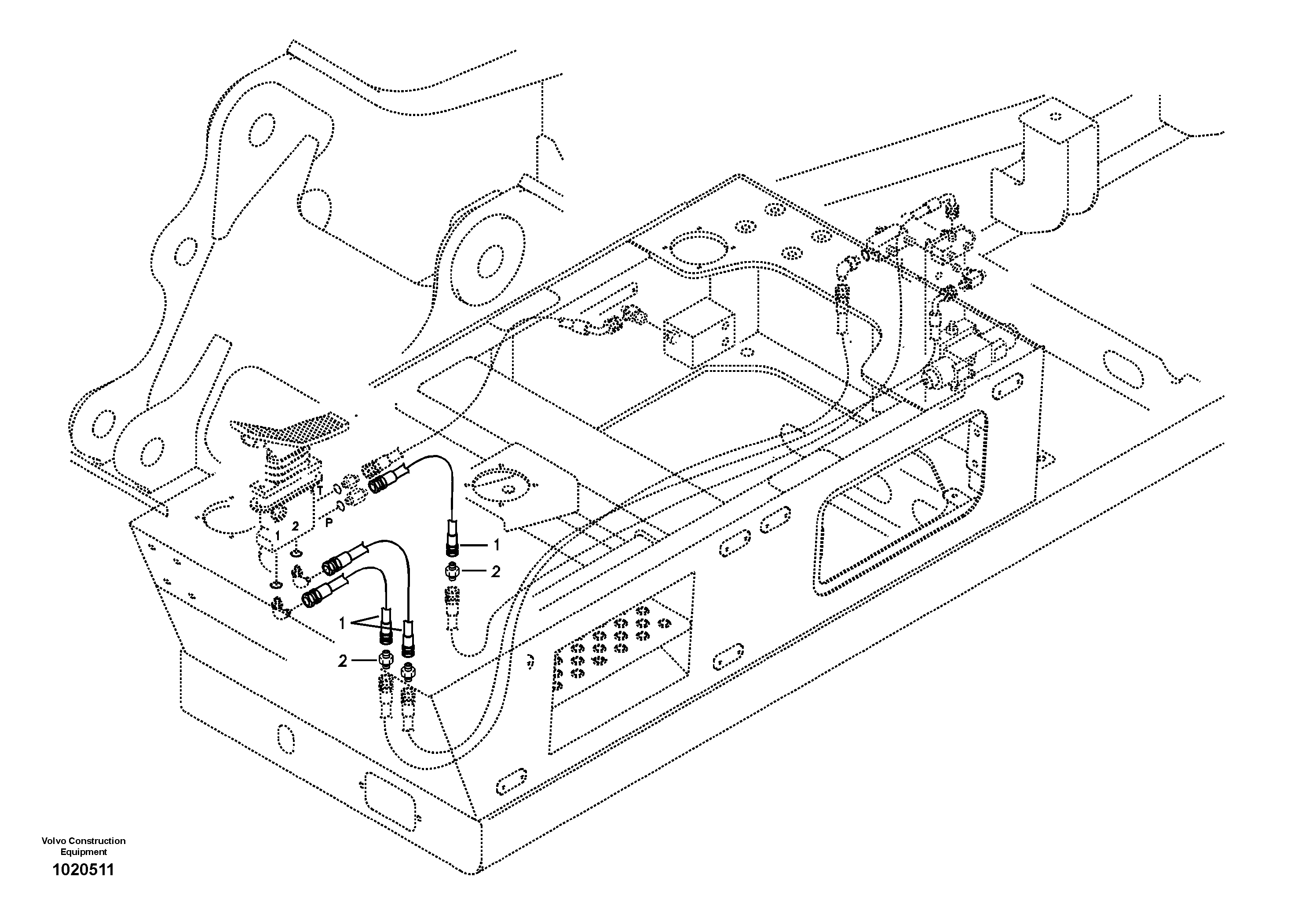 Схема запчастей Volvo EC290B - 27358 Servo system, X1 pedal flow piping EC290B APPENDIX FX FORESTRY VER