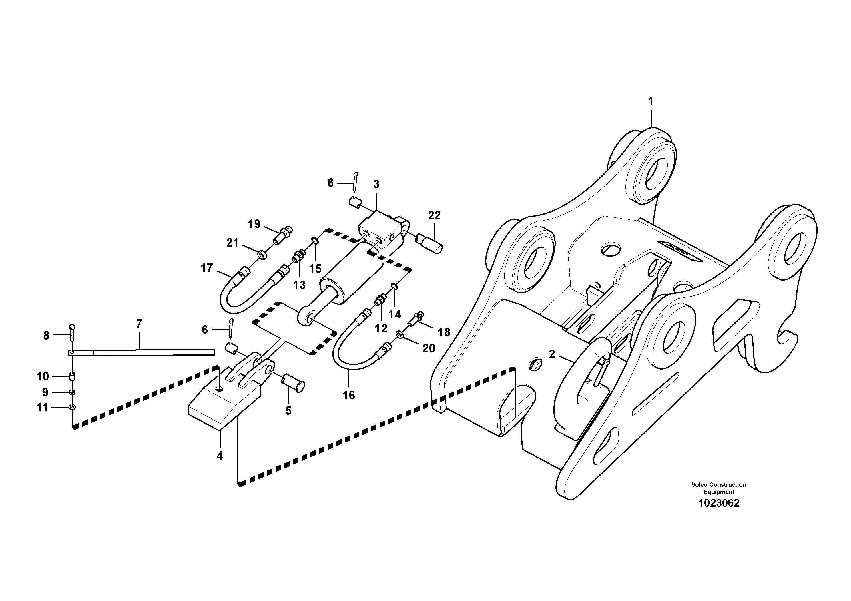 Схема запчастей Volvo EC290B - 102128 Attachment bracket, quickfit EC290B PRIME S/N 17001-/85001- 35001-