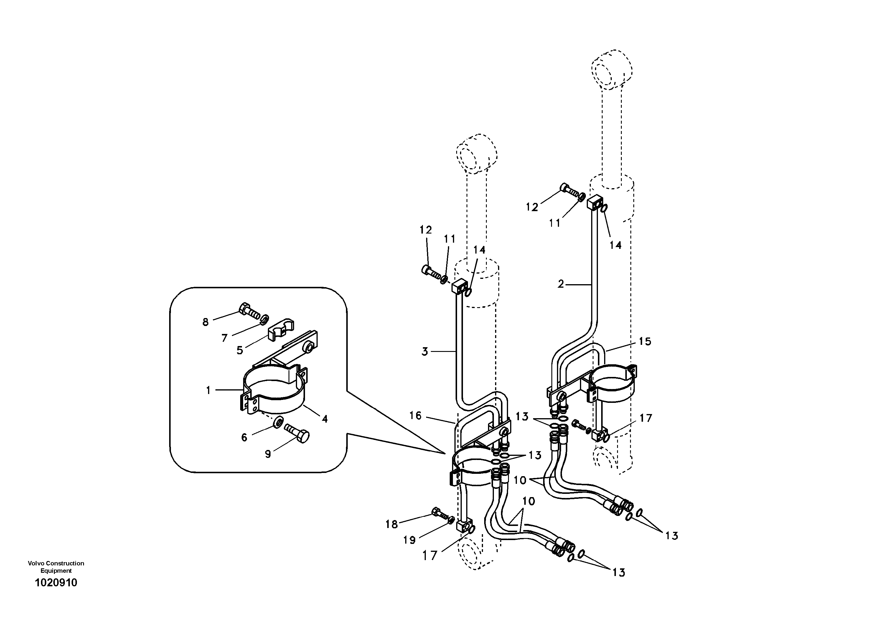 Схема запчастей Volvo EC290B - 18670 Working hydraulic, boom cylinder EC290B APPENDIX FX FORESTRY VER