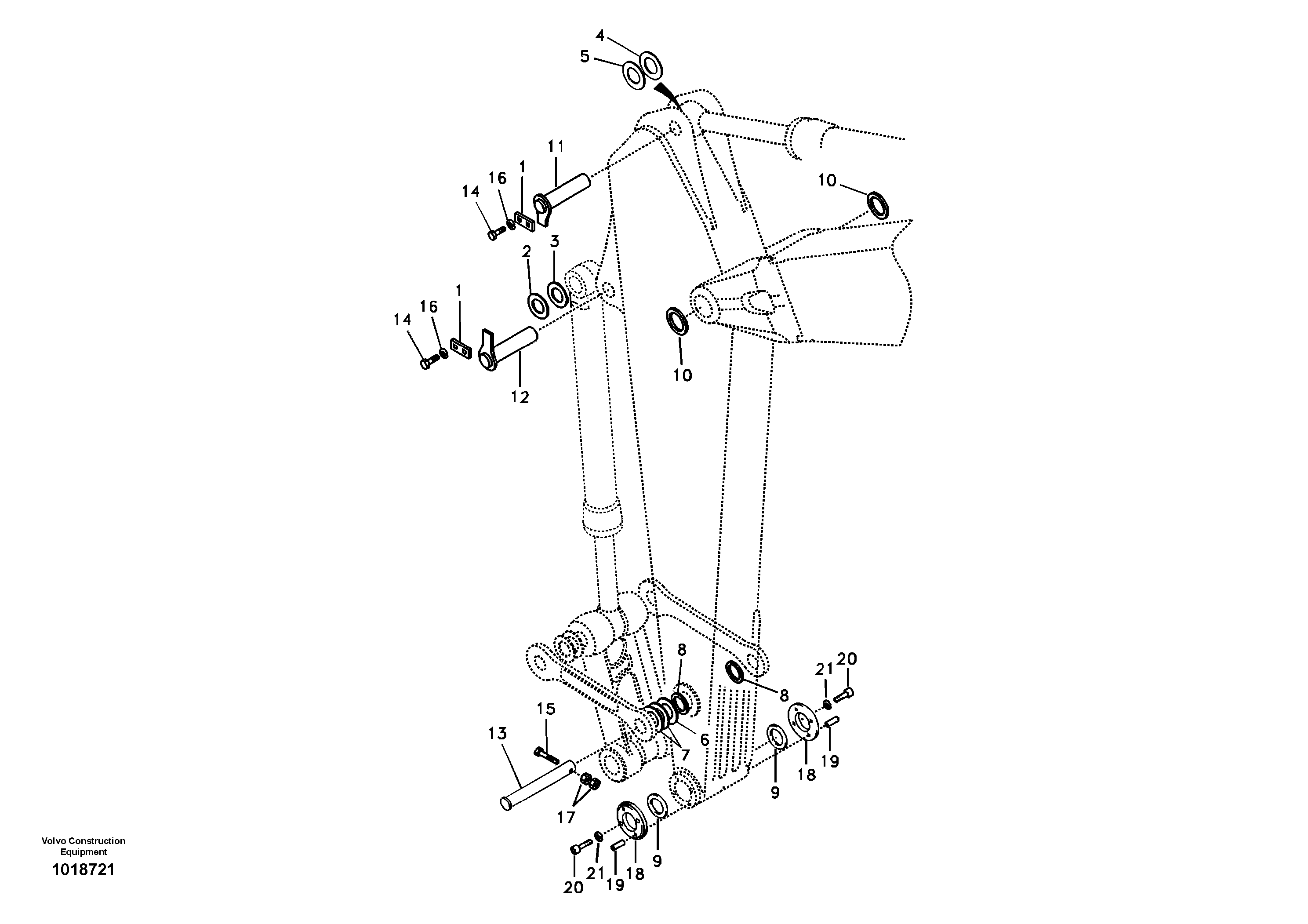 Схема запчастей Volvo EC290B - 46281 Links to dipper arm EC290B