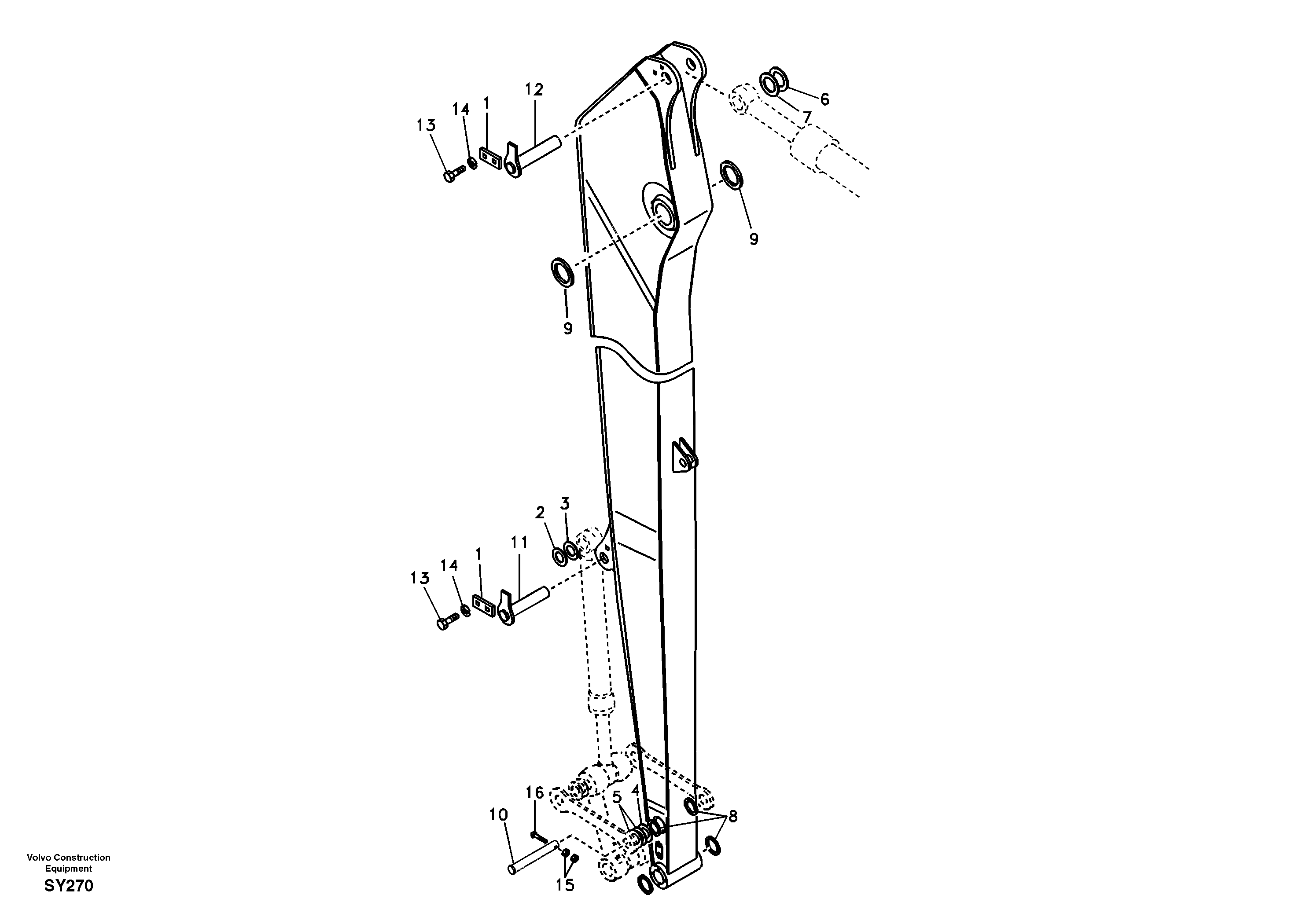 Схема запчастей Volvo EC290B - 86188 Links to dipper arm, long reach EC290B