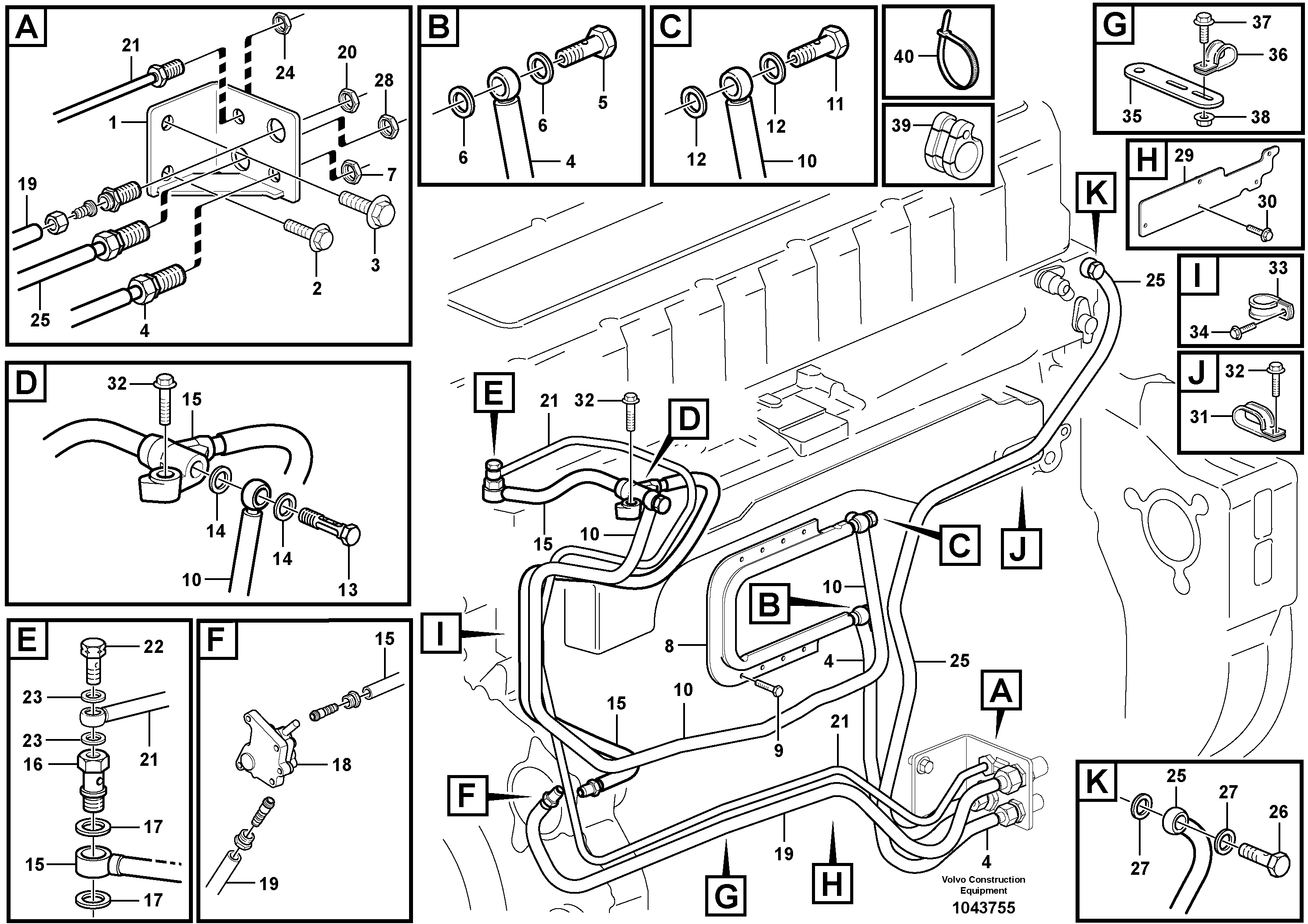 Схема запчастей Volvo EC360B - 84387 Fuel pipes, fuel pump EC360B PRIME S/N 15001-/85001- 35001-