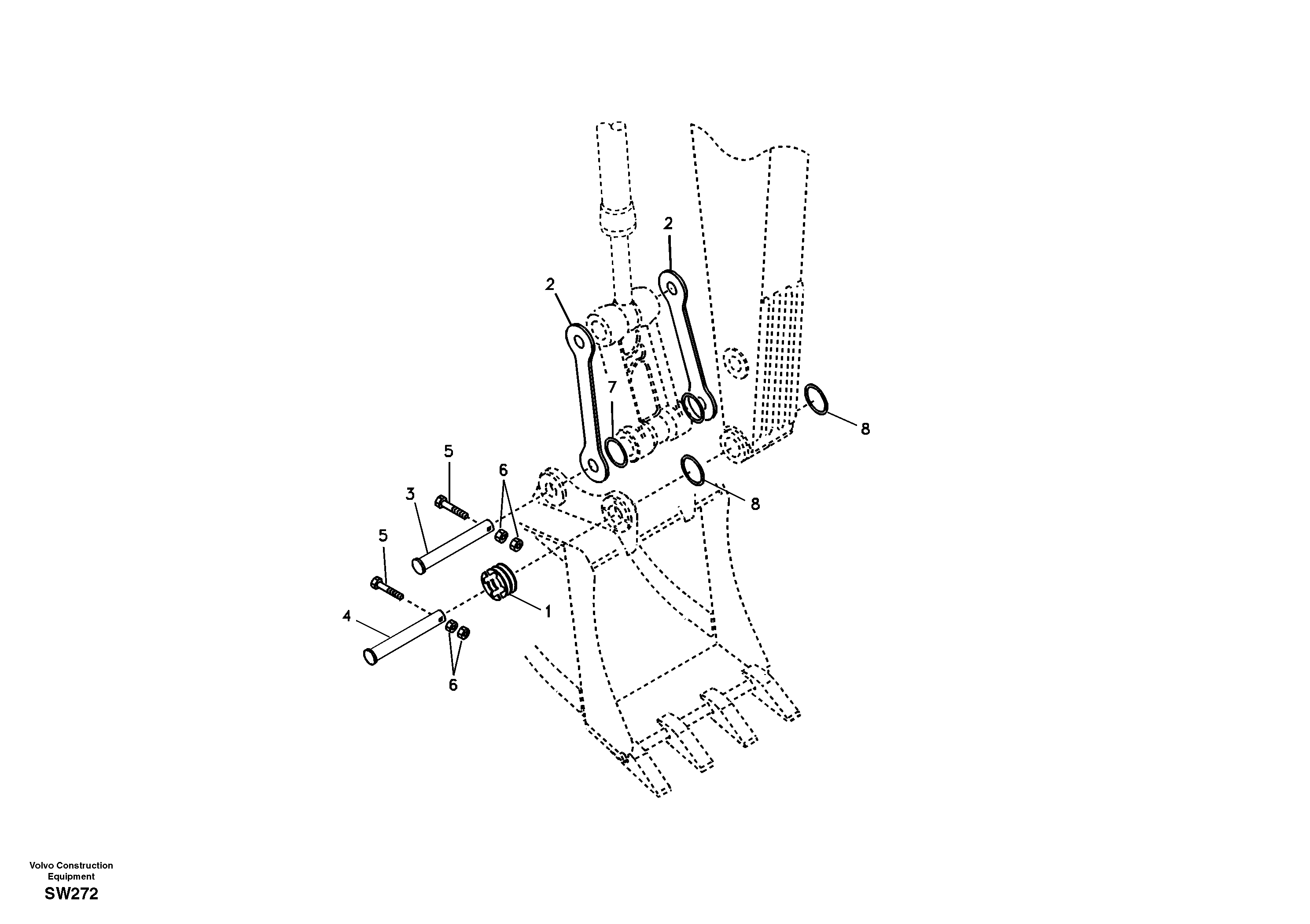Схема запчастей Volvo EC360B - 87426 Linkage for no bucket EC360B SER NO INT 12152- EU&NA 80001-