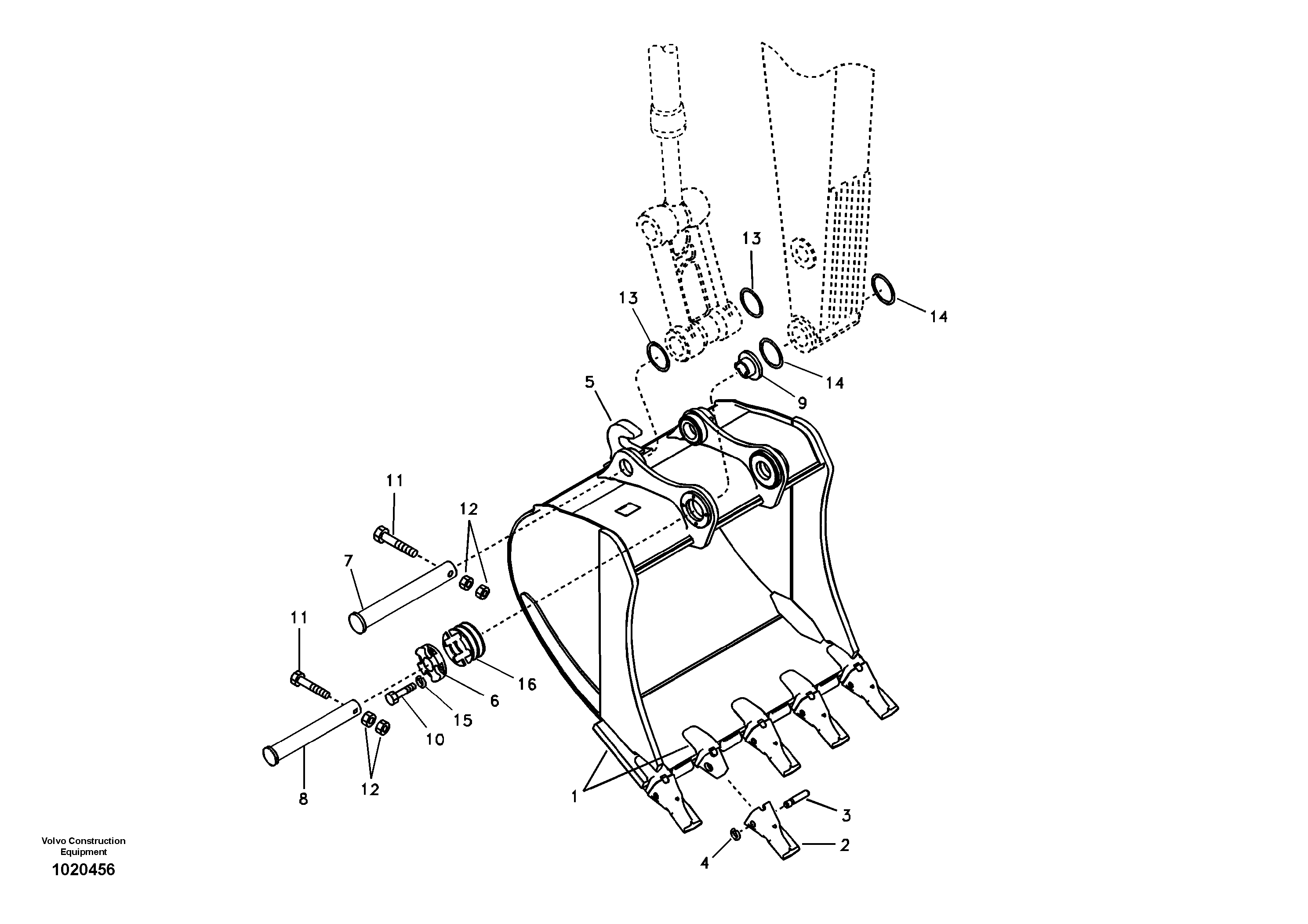 Схема запчастей Volvo EC360B - 87726 Ковш EC360B SER NO INT 12152- EU&NA 80001-