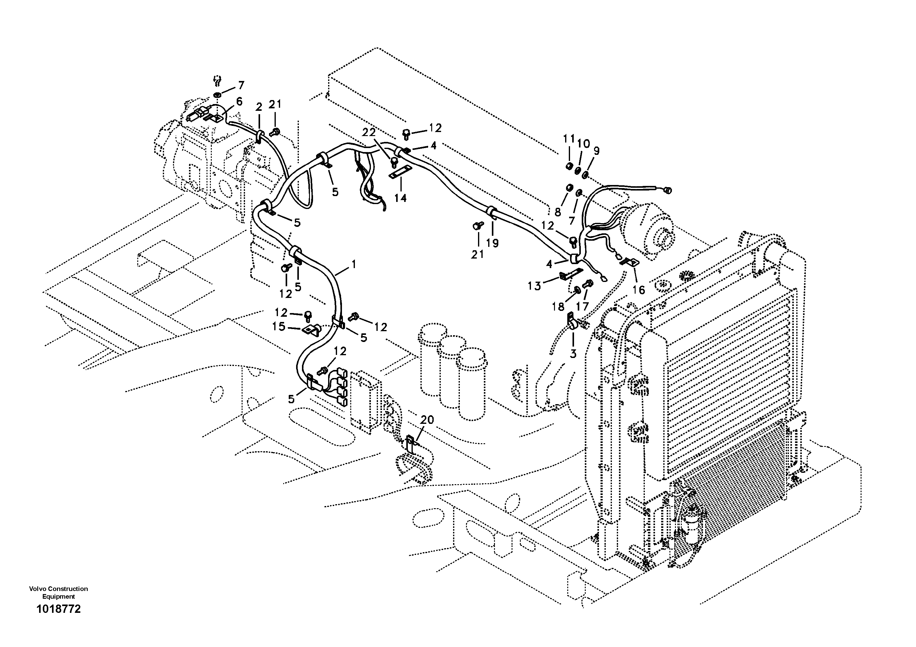Схема запчастей Volvo EC360B - 61660 Cable harness, engine EC360B PRIME S/N 15001-/85001- 35001-