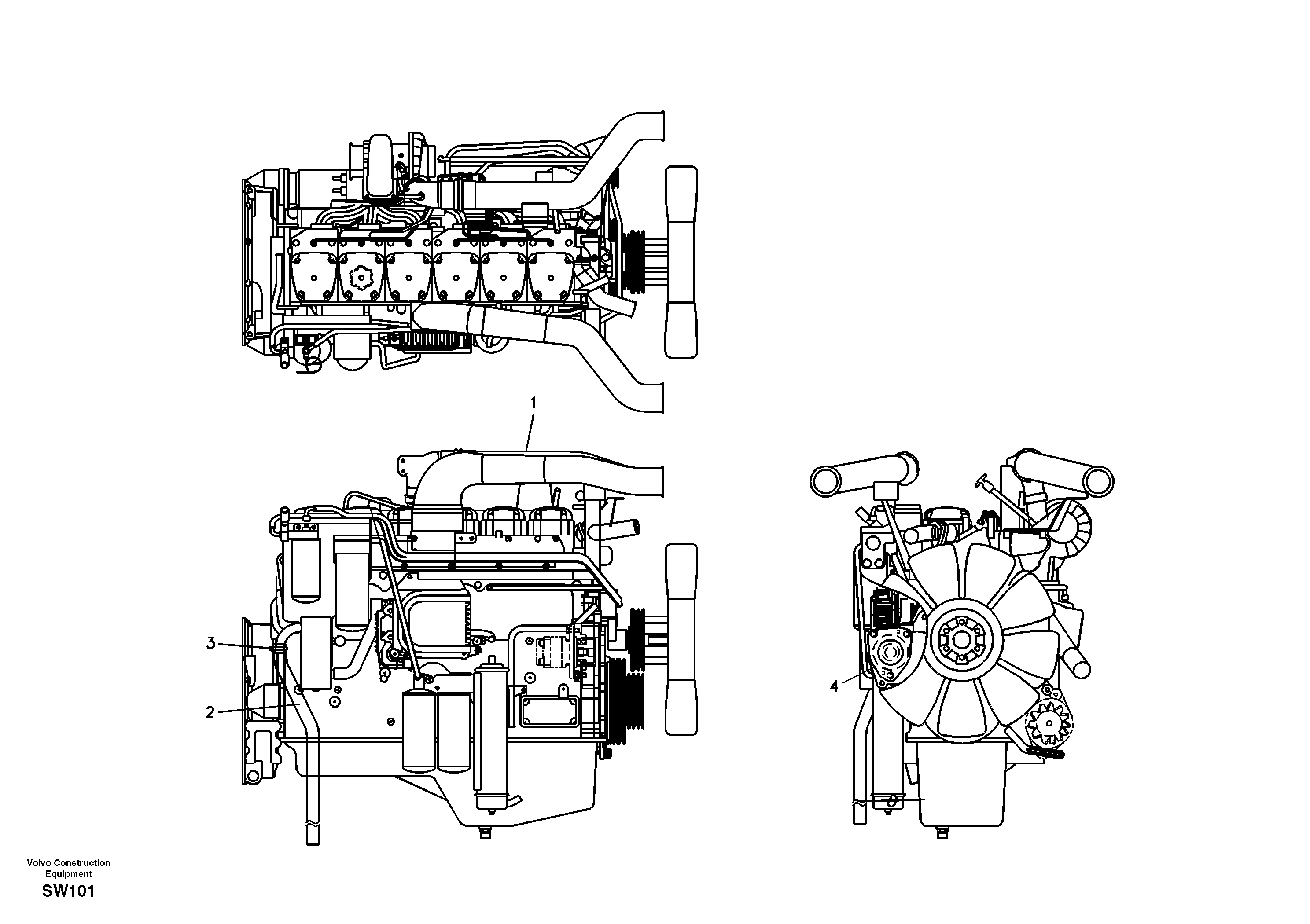 Схема запчастей Volvo EC360B - 3935 Двигатель в сборе EC360B