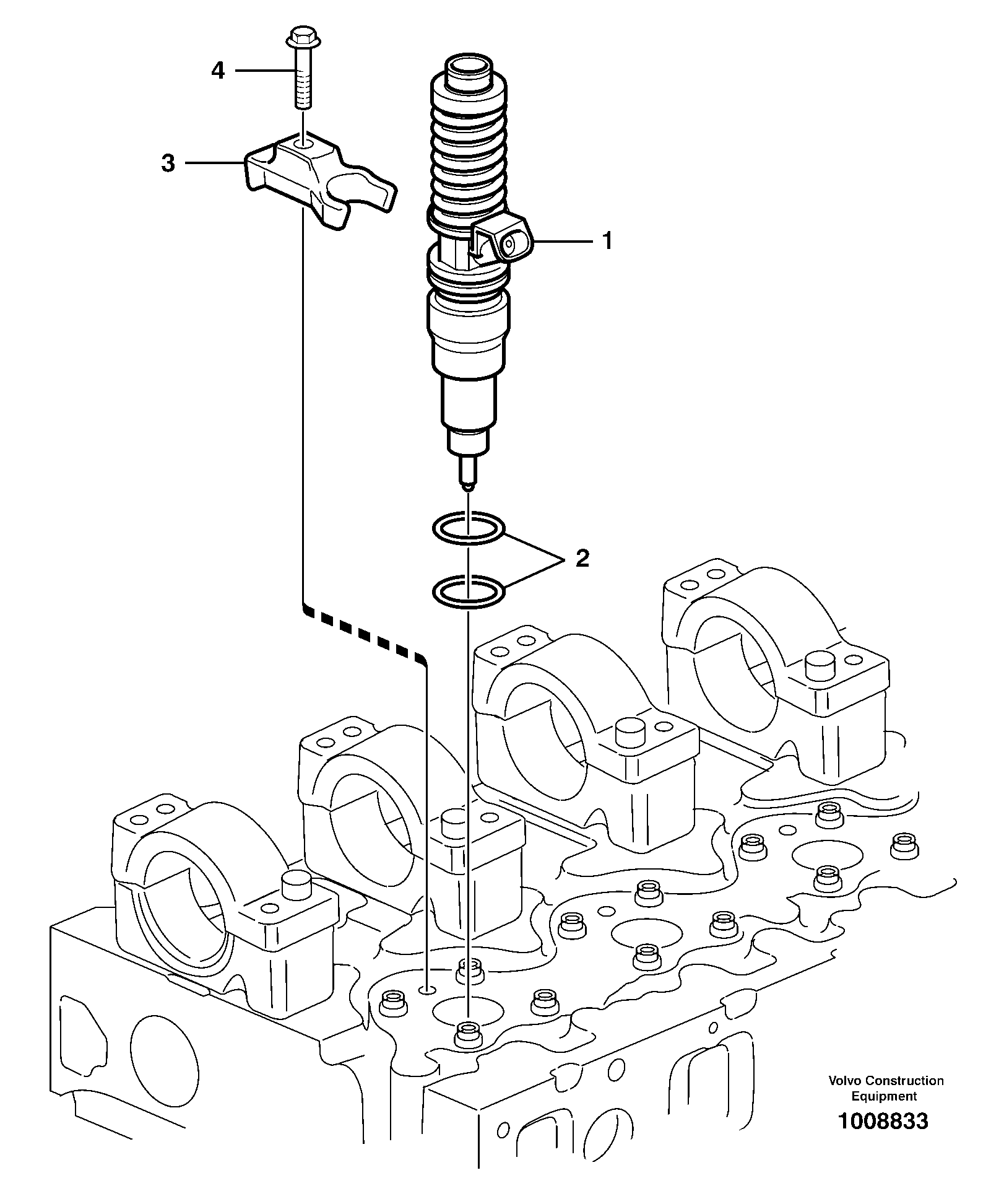 Схема запчастей Volvo EC360B - 95640 Форсунка топливная (инжектор) EC360B SER NO INT 12152- EU&NA 80001-