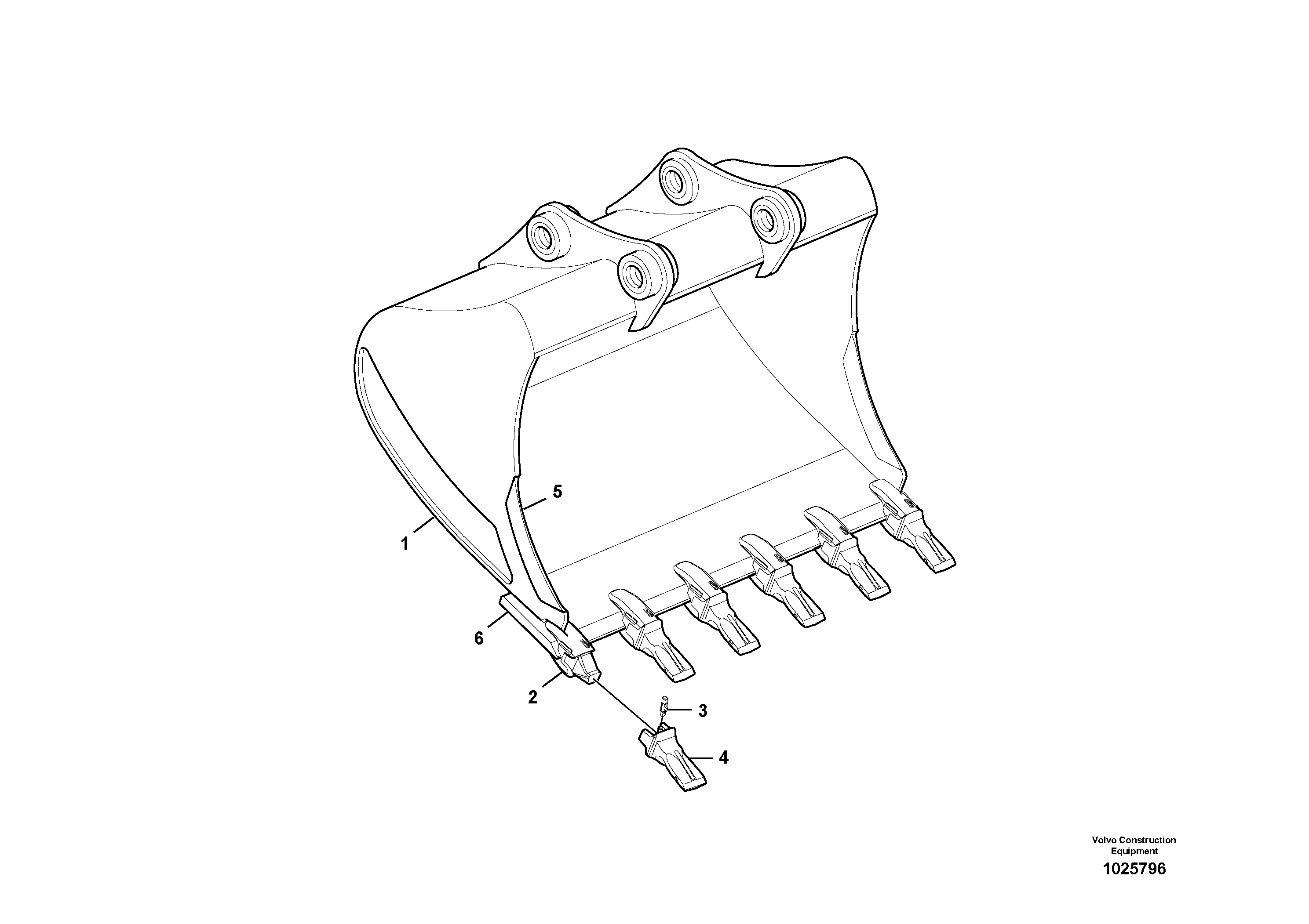 Схема запчастей Volvo EC360B - 53733 Ковш ATTACHMENTS ATTACHMENTS EXCAVATORS BUCKETS&HAMMERS, GEN. B/C