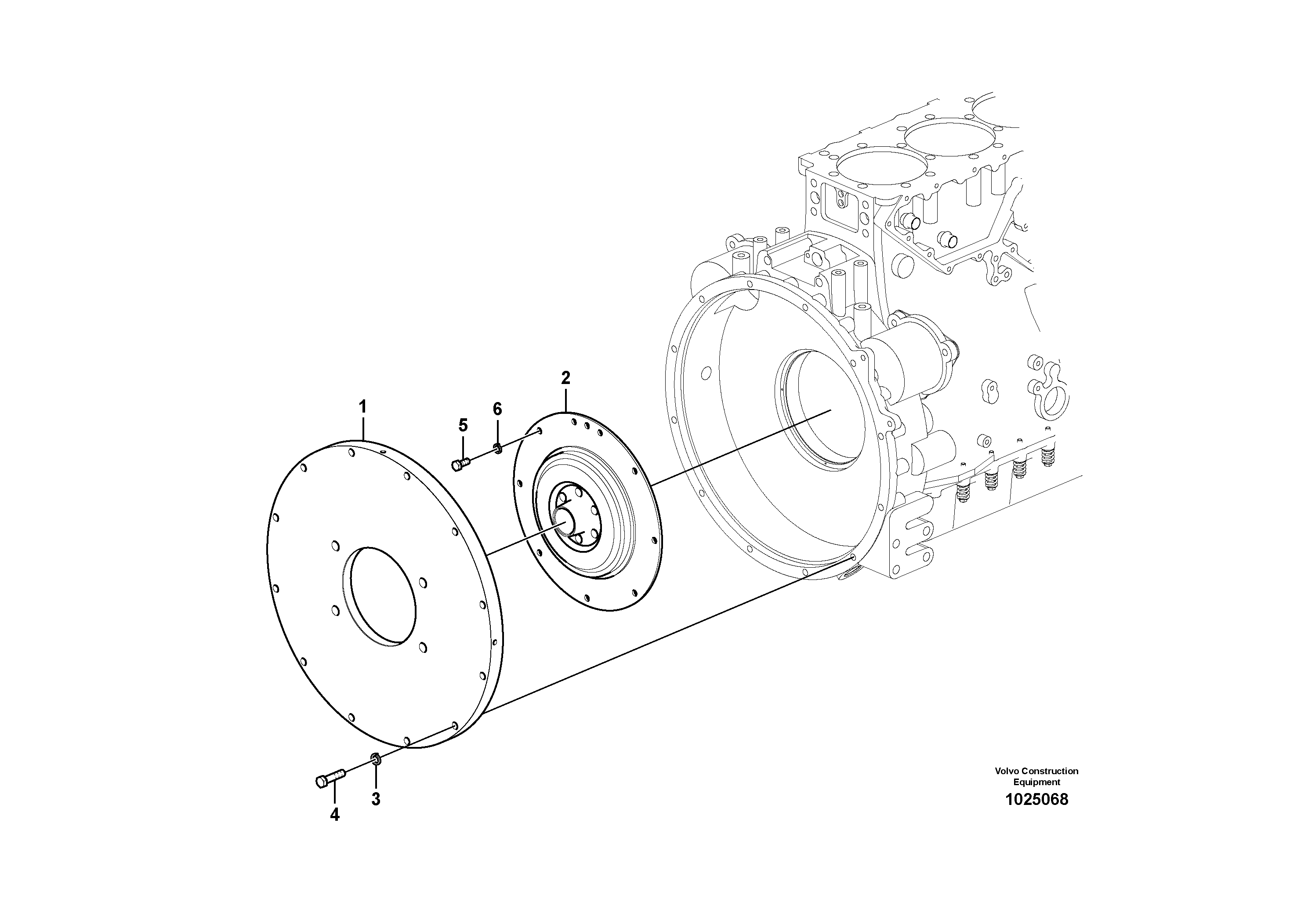 Схема запчастей Volvo EC360B - 51064 Pump gearbox with assembling parts EC360B PRIME S/N 15001-/85001- 35001-