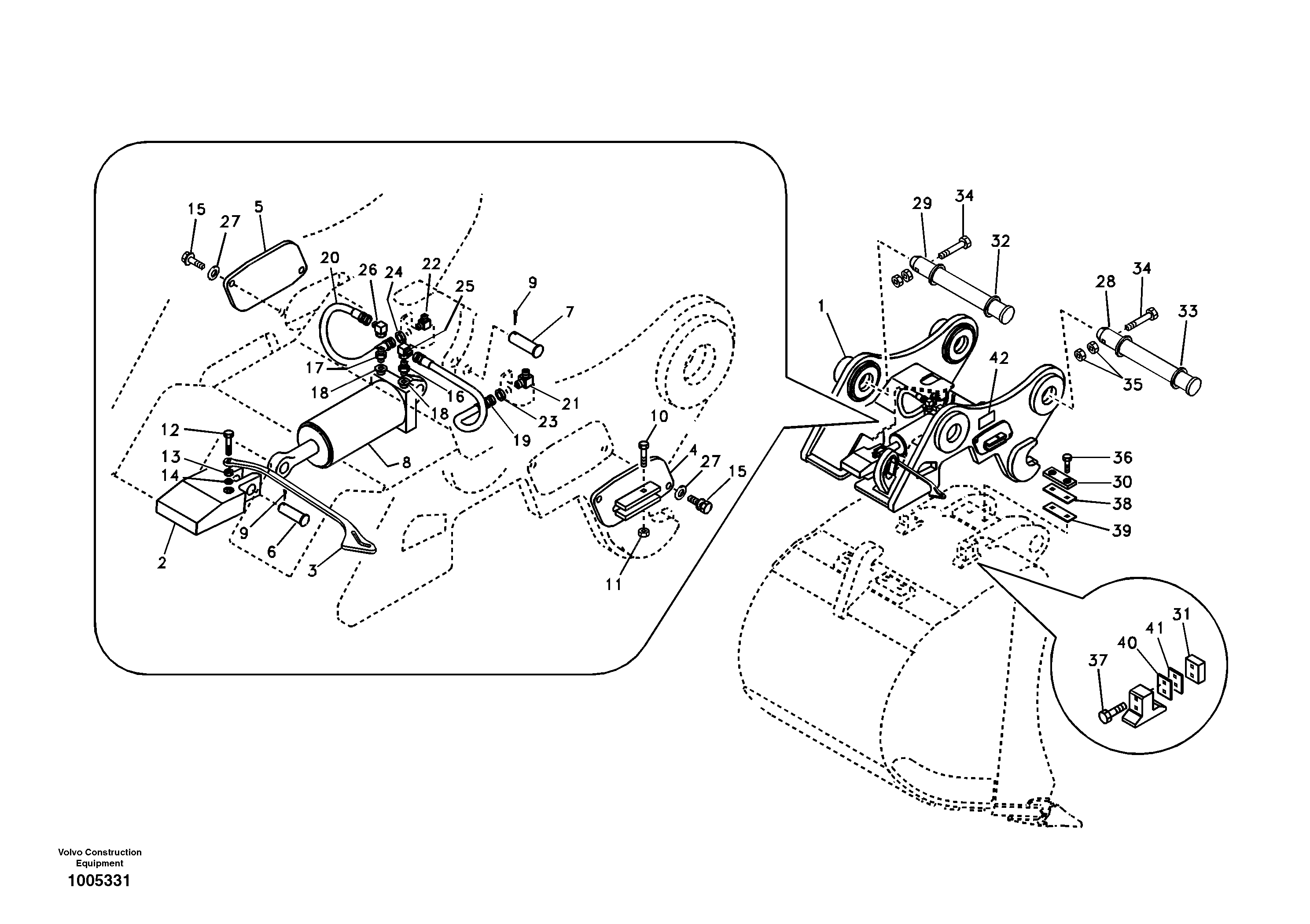 Схема запчастей Volvo EC360B - 102216 Attachment bracket, quickfit EC360B