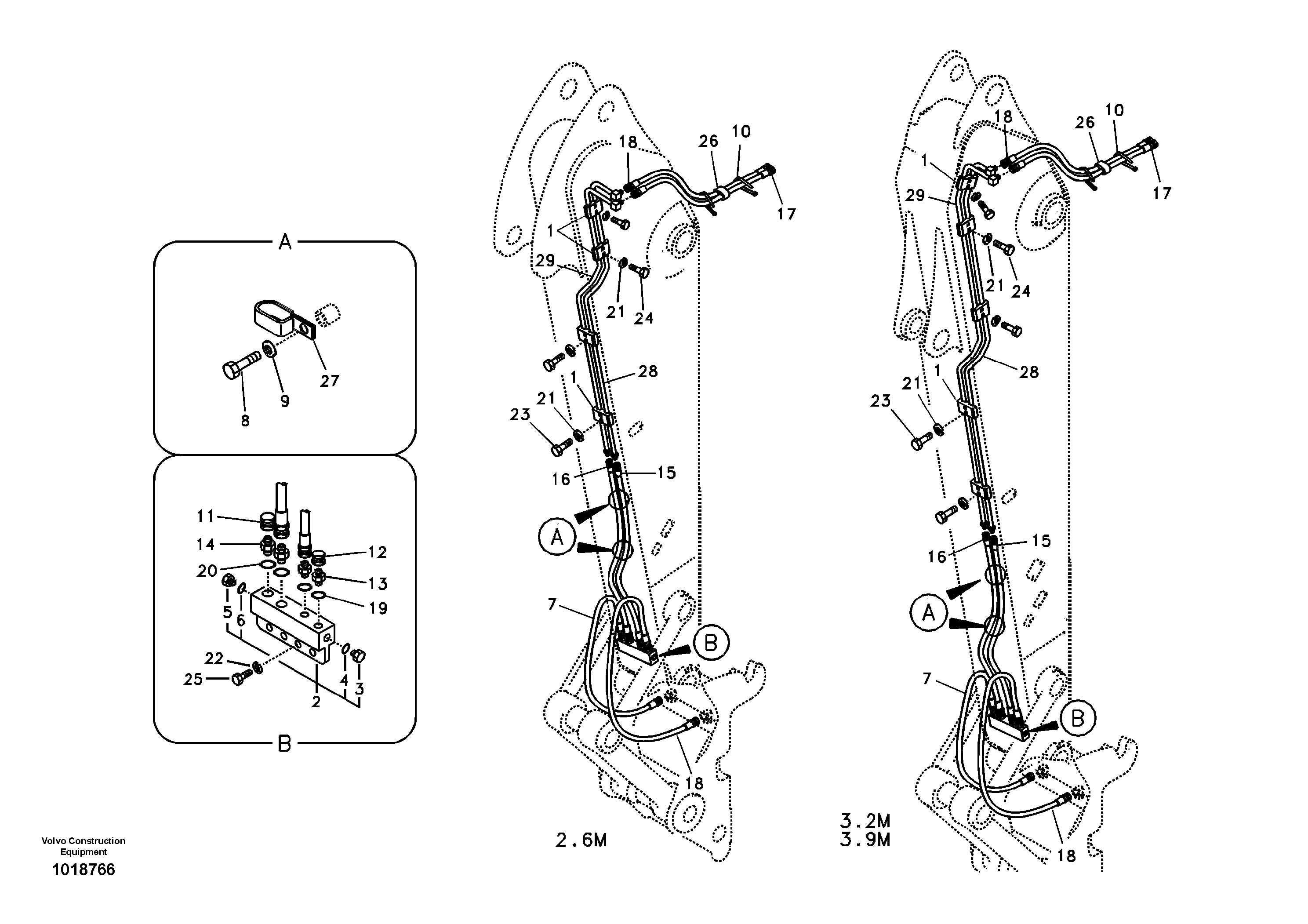 Схема запчастей Volvo EC360B - 79806 Working hydraulic, quick fit on dipper arm EC360B