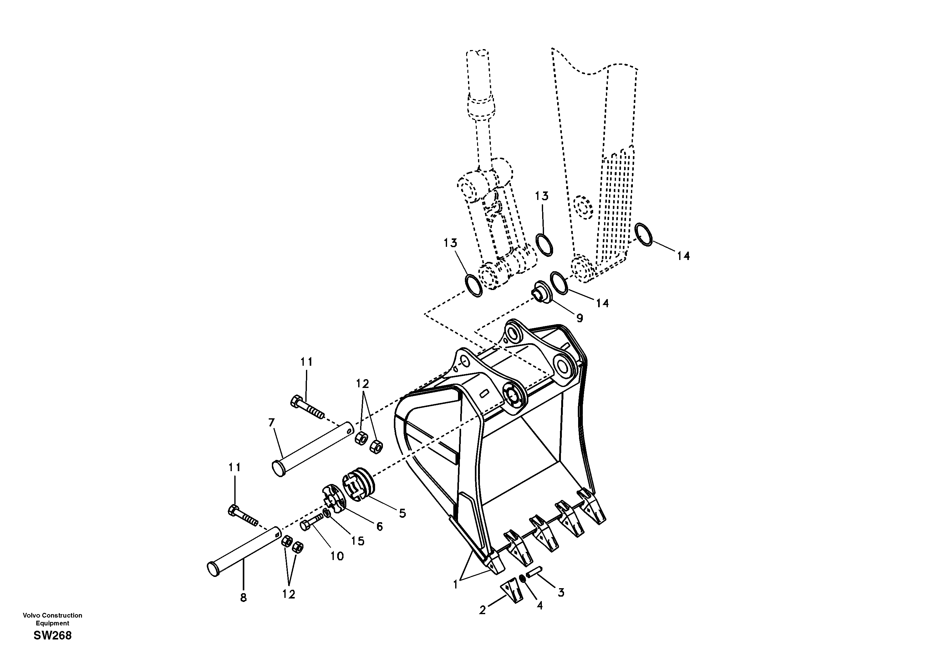 Схема запчастей Volvo EC360B - 49372 Ковш EC360B