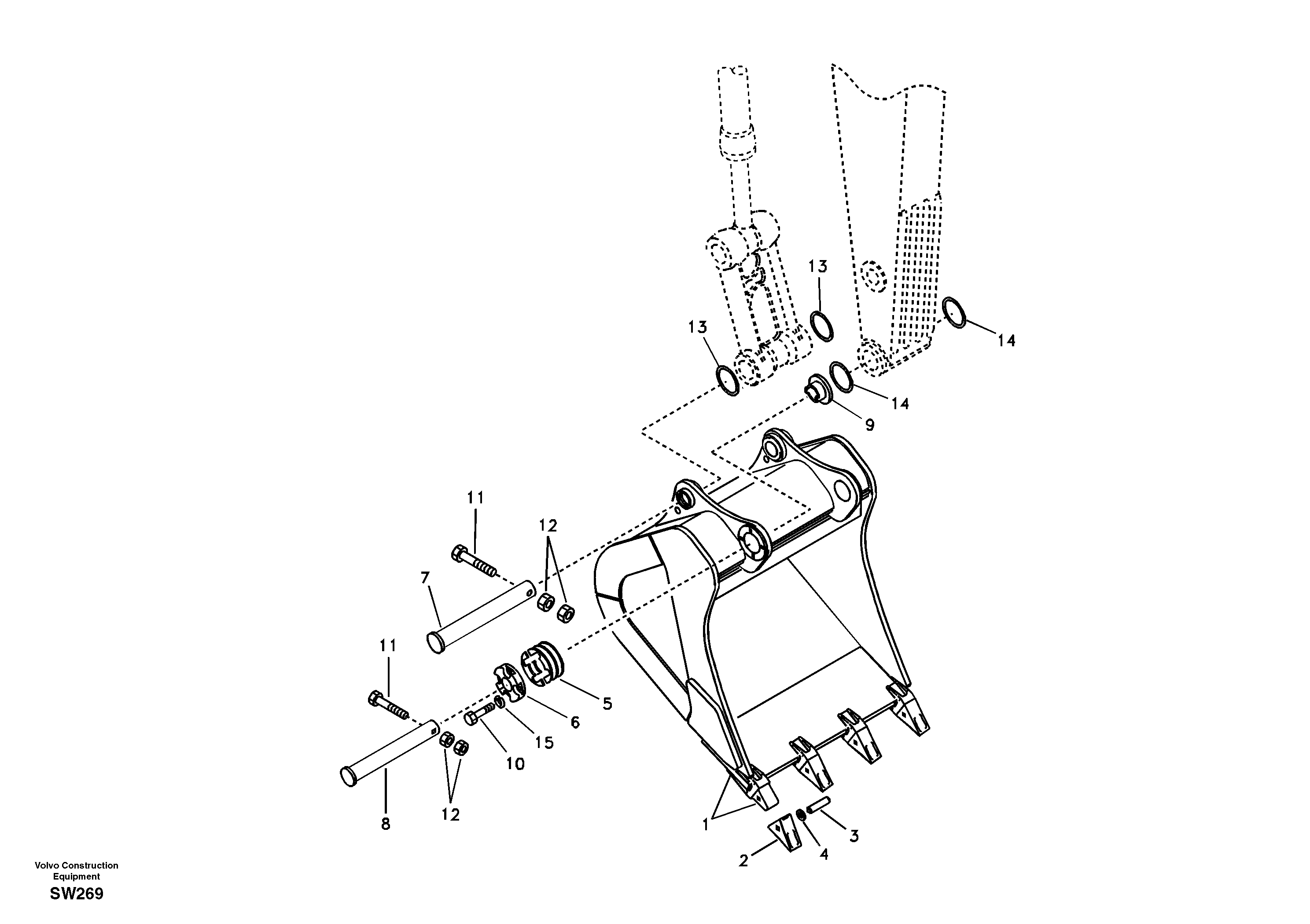 Схема запчастей Volvo EC360B - 49373 Ковш EC360B