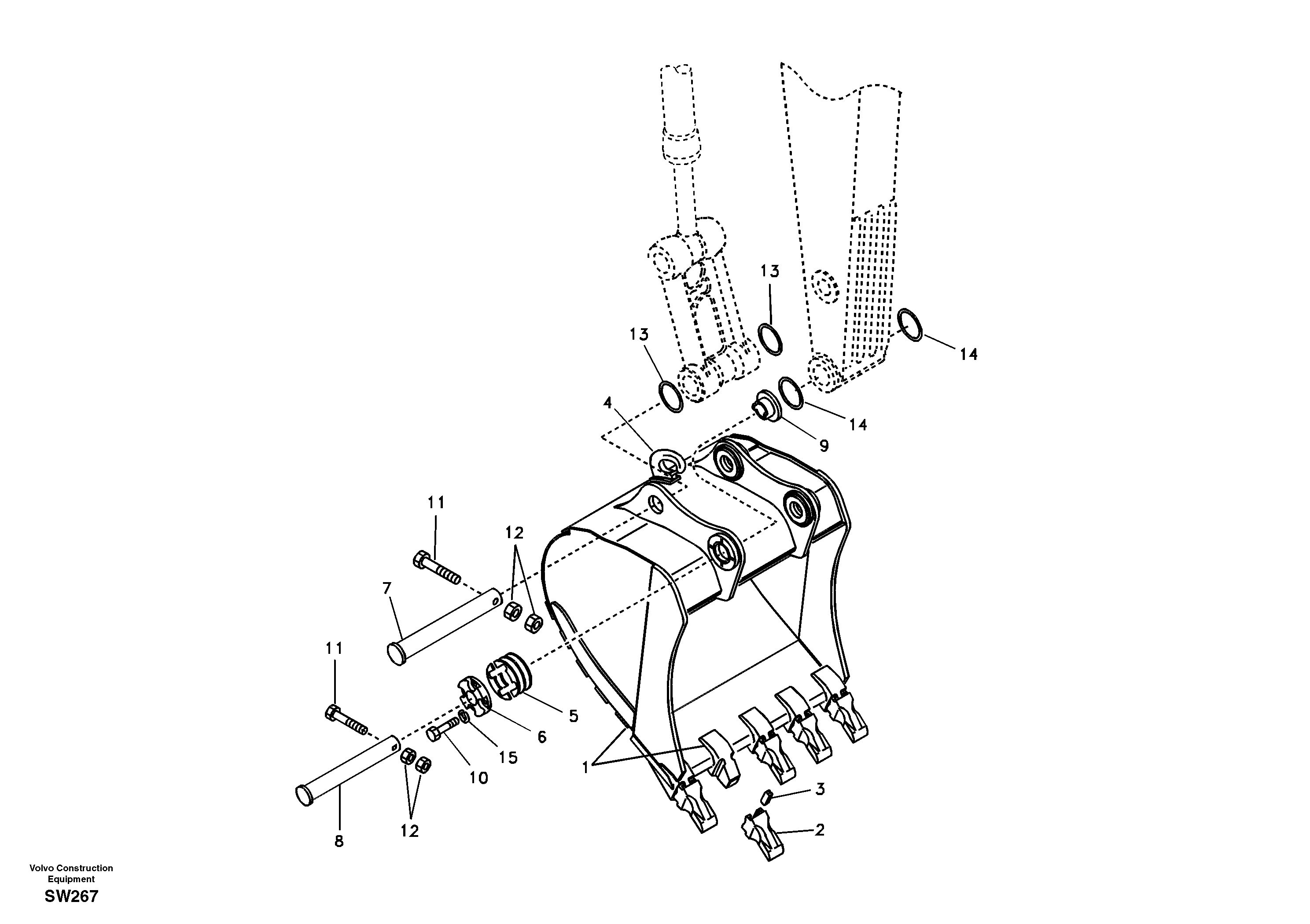 Схема запчастей Volvo EC360B - 98977 Ковш EC360B