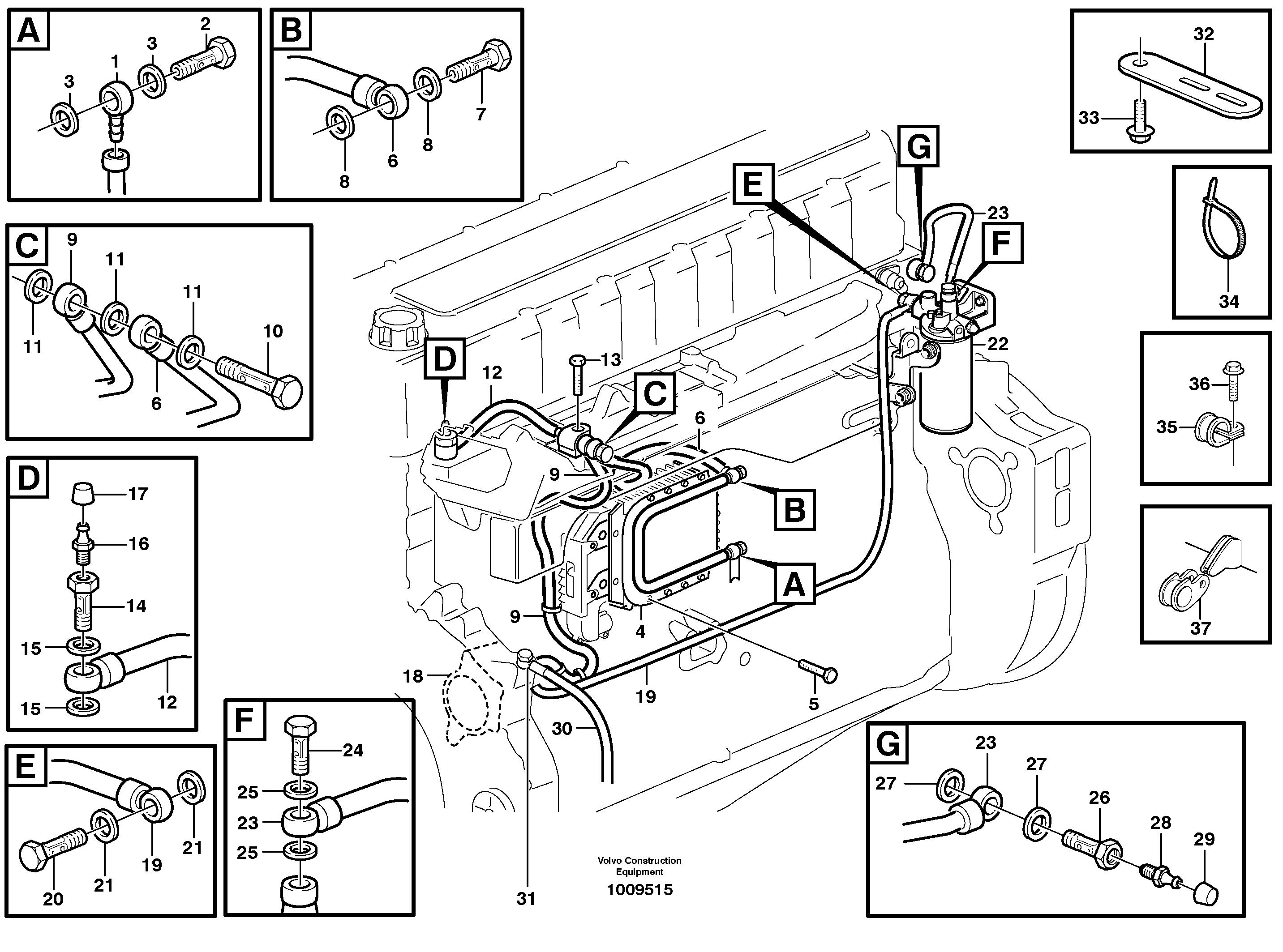 Схема запчастей Volvo EC360B - 48357 Fuel pipes, fuel pump EC360B