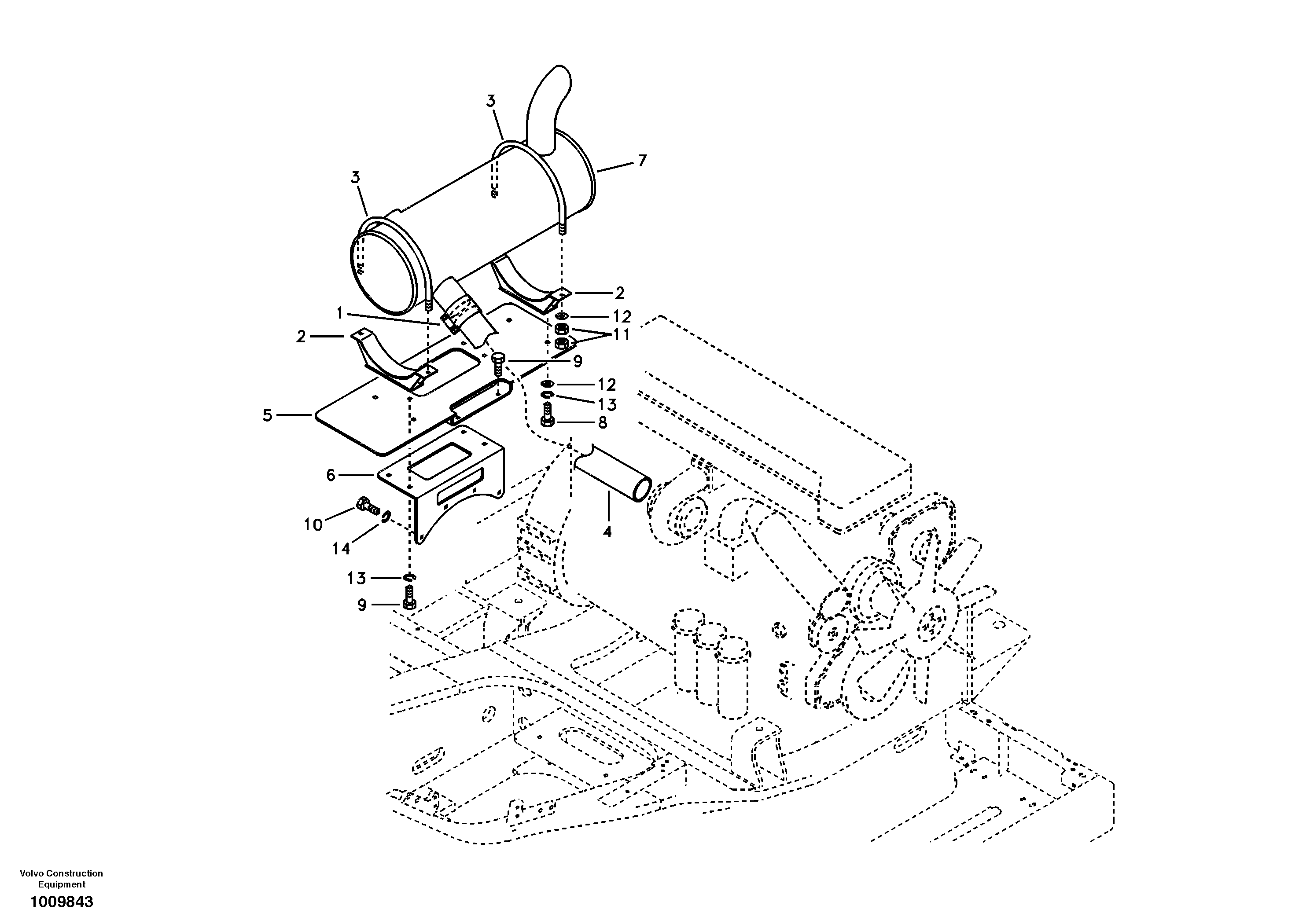 Схема запчастей Volvo EC360B - 31386 Выхлопная система EC360B