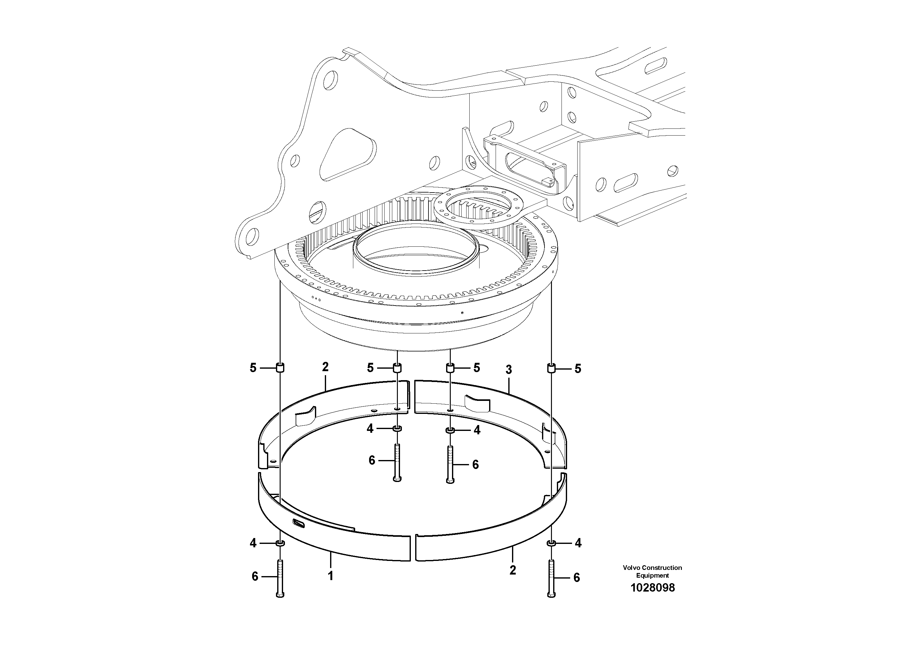 Схема запчастей Volvo EC360B - 91230 Cover, Swing gear EC360B SER NO INT 12152- EU&NA 80001-