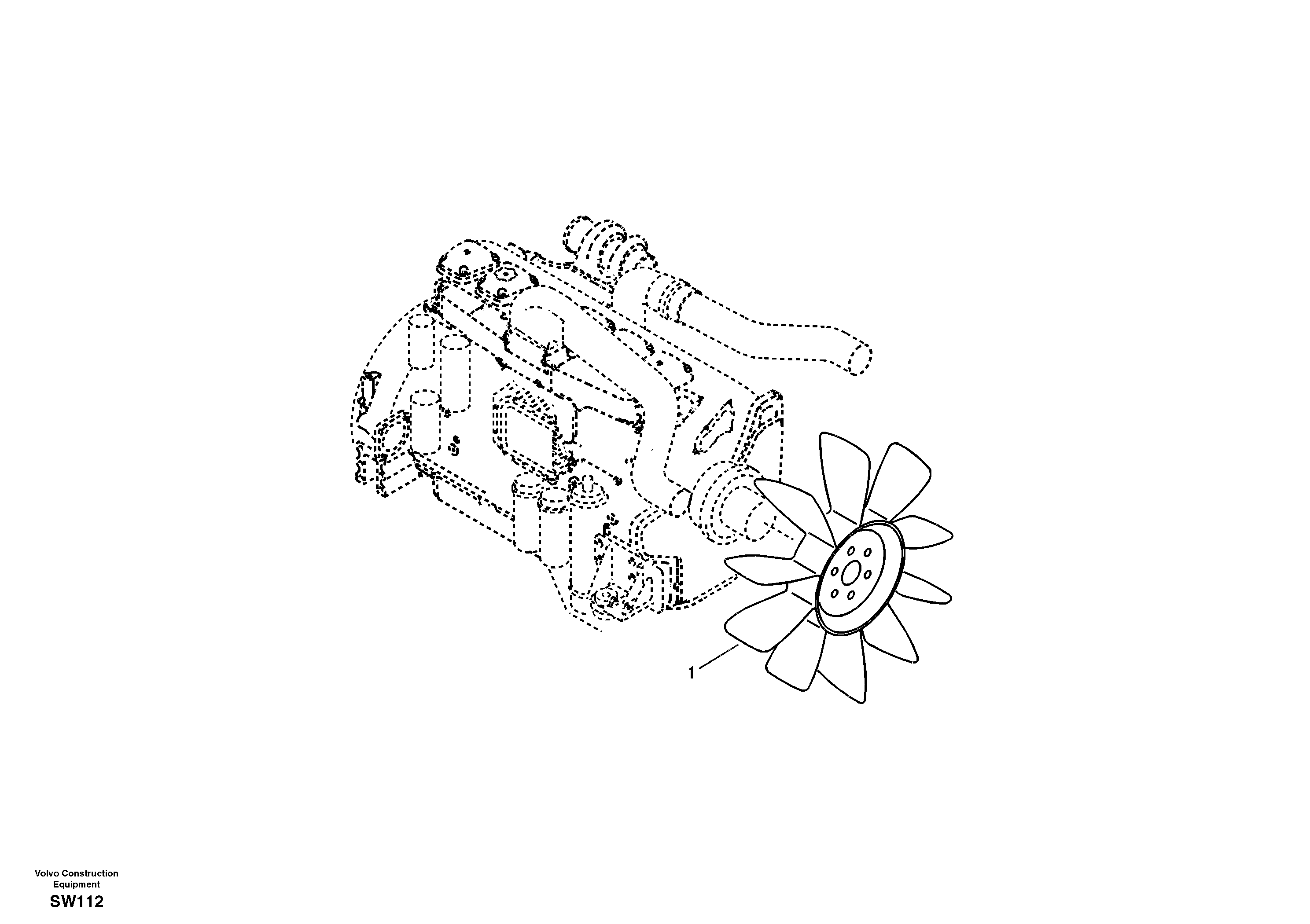 Схема запчастей Volvo EC360B - 19491 Cooling fan mounting EC360B