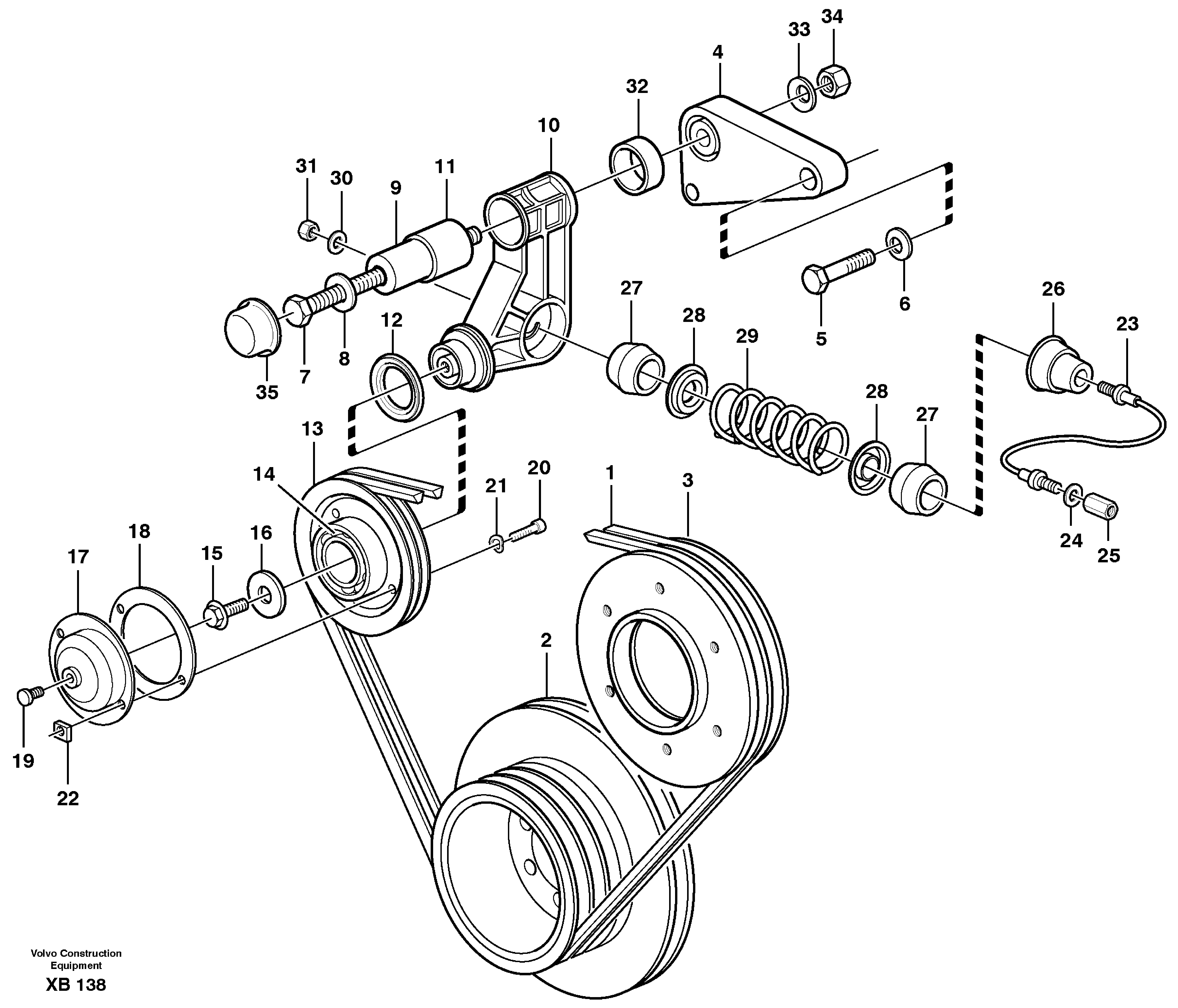 Схема запчастей Volvo EC360B - 59576 Belt transmission EC360B