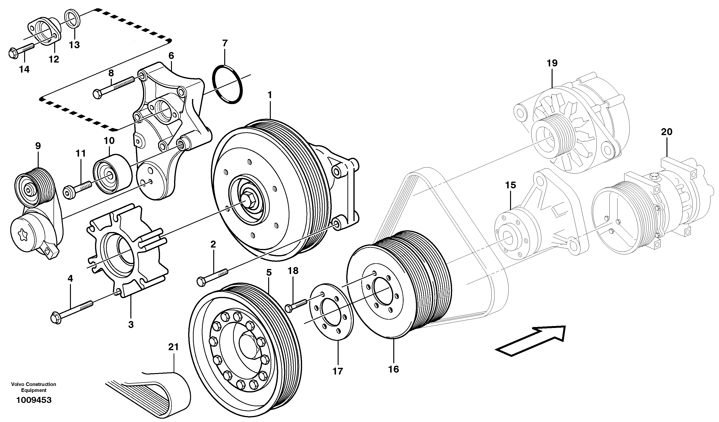 Схема запчастей Volvo EC360B - 85742 Belt transmission EC360B