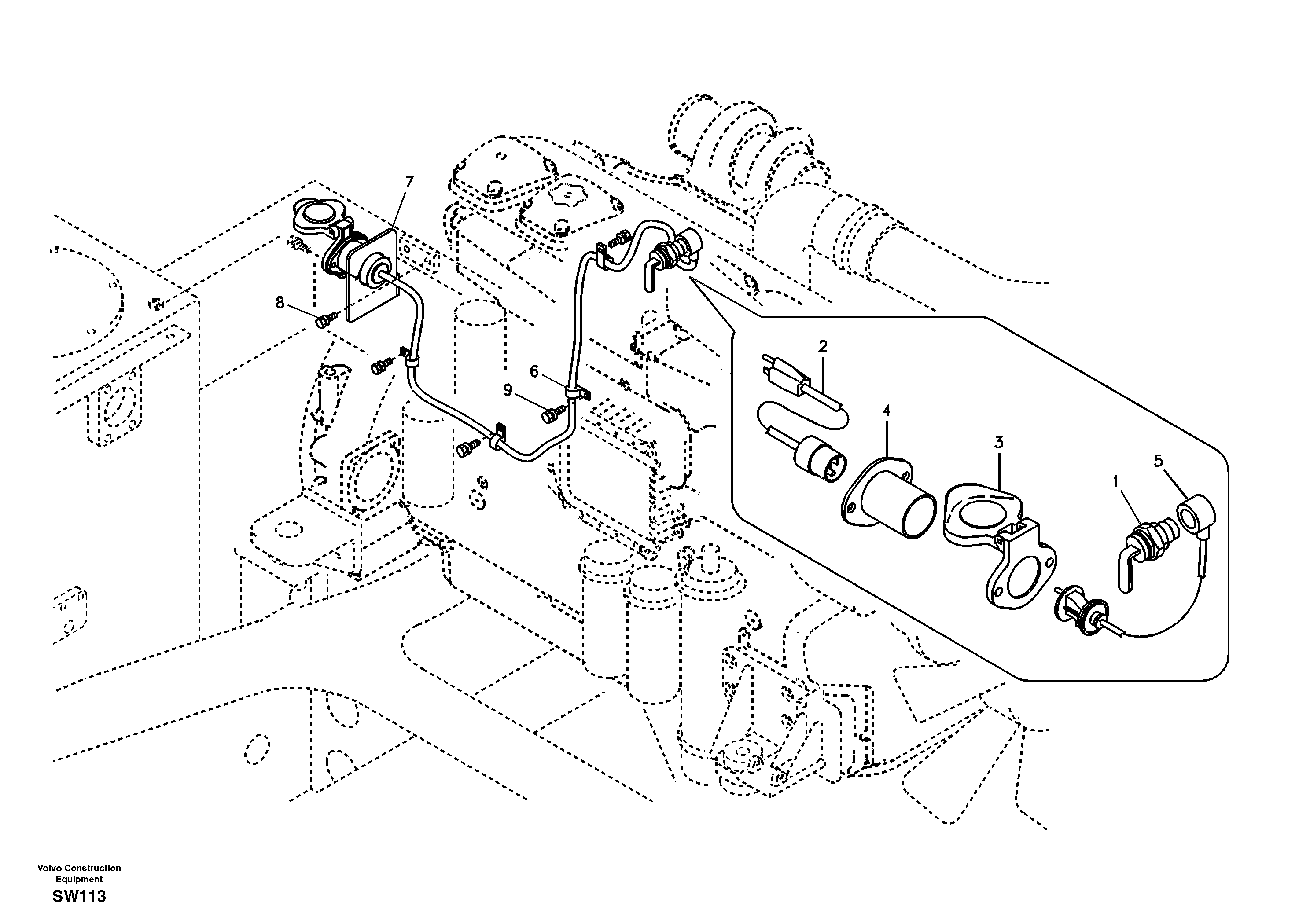 Схема запчастей Volvo EC360B - 62280 Engine block heater EC360B