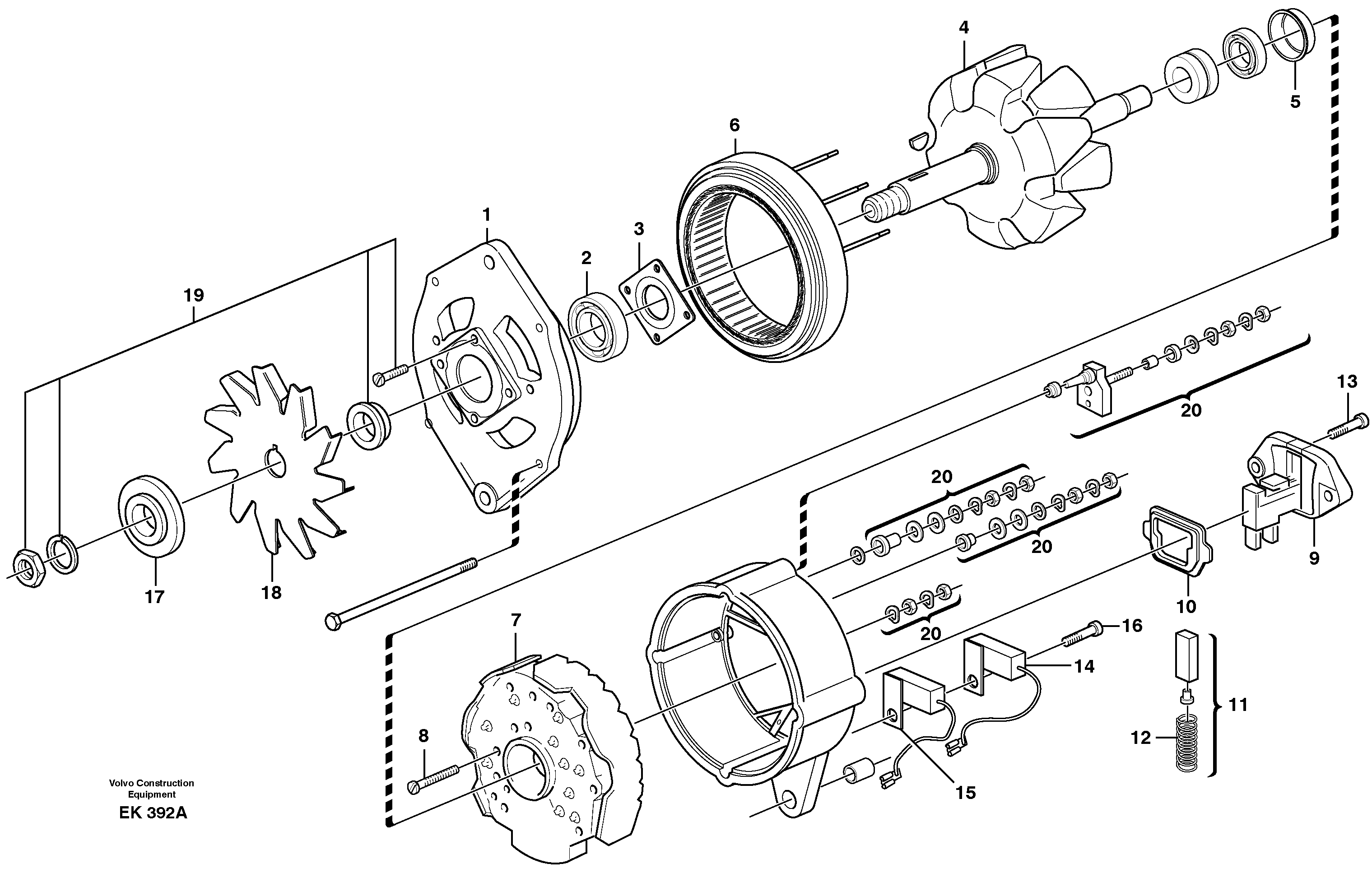 Схема запчастей Volvo EC360B - 28983 Alternator EC360B