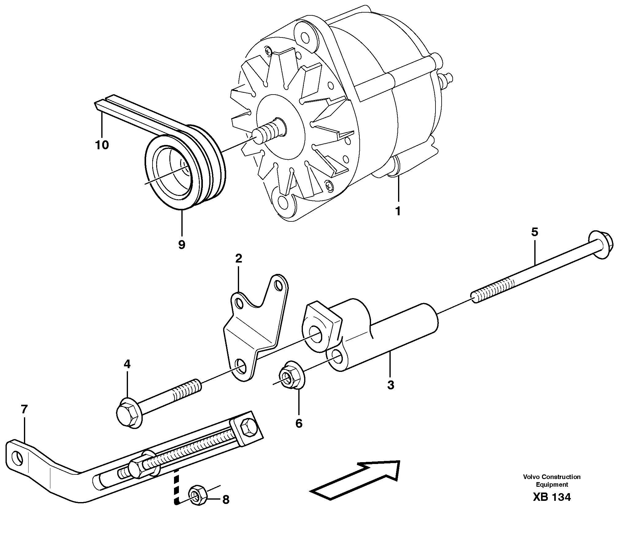 Схема запчастей Volvo EC360B - 31188 Alternator with assembling details EC360B