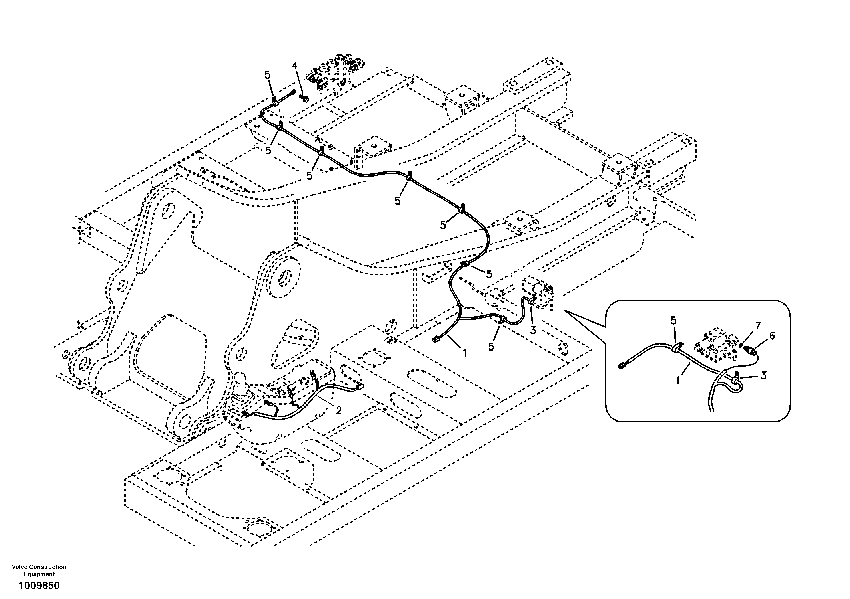 Схема запчастей Volvo EC360B - 38506 Cable and wire harness for clamshell bucket EC360B