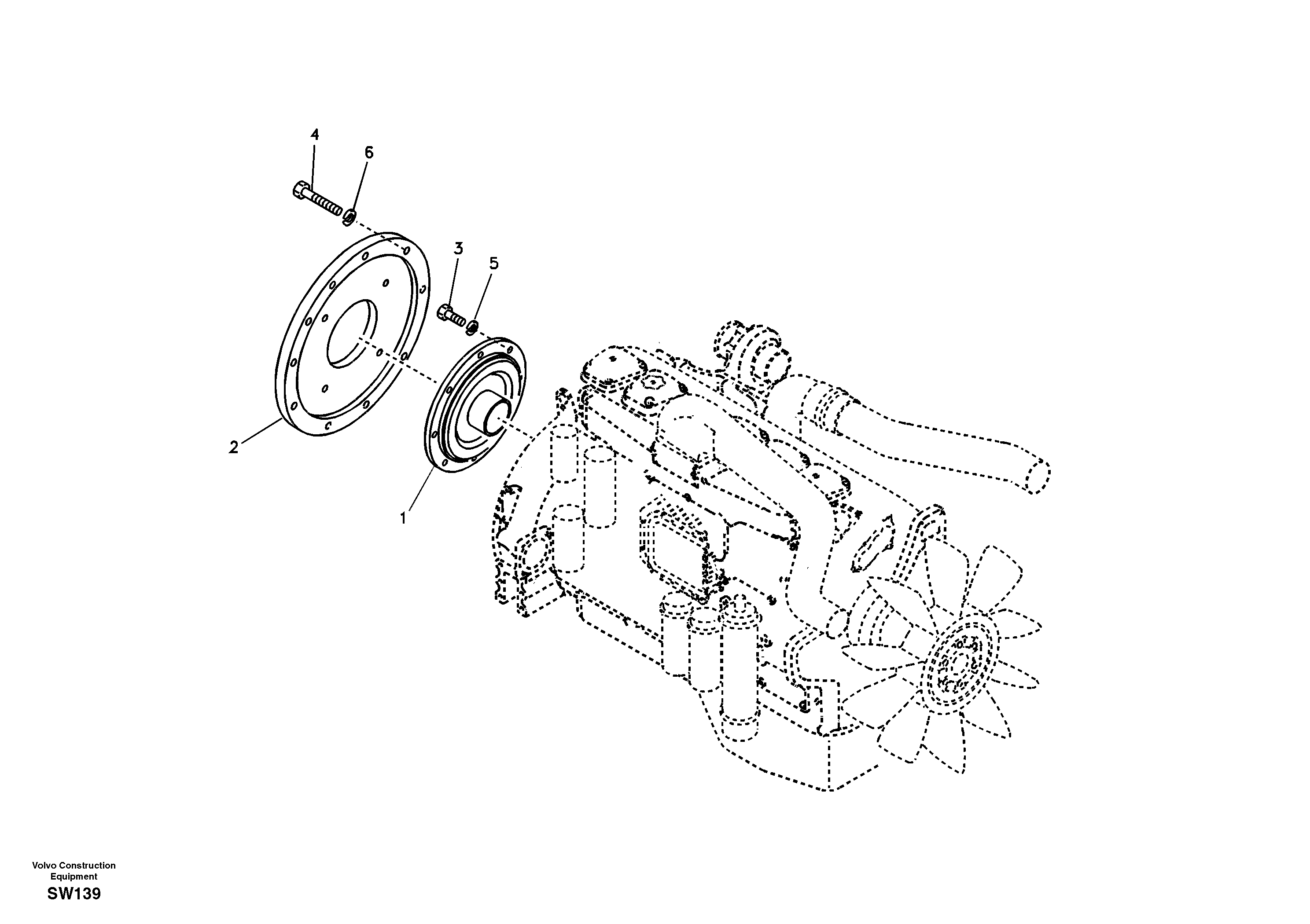 Схема запчастей Volvo EC360B - 33301 Pump gearbox with assembling parts EC360B