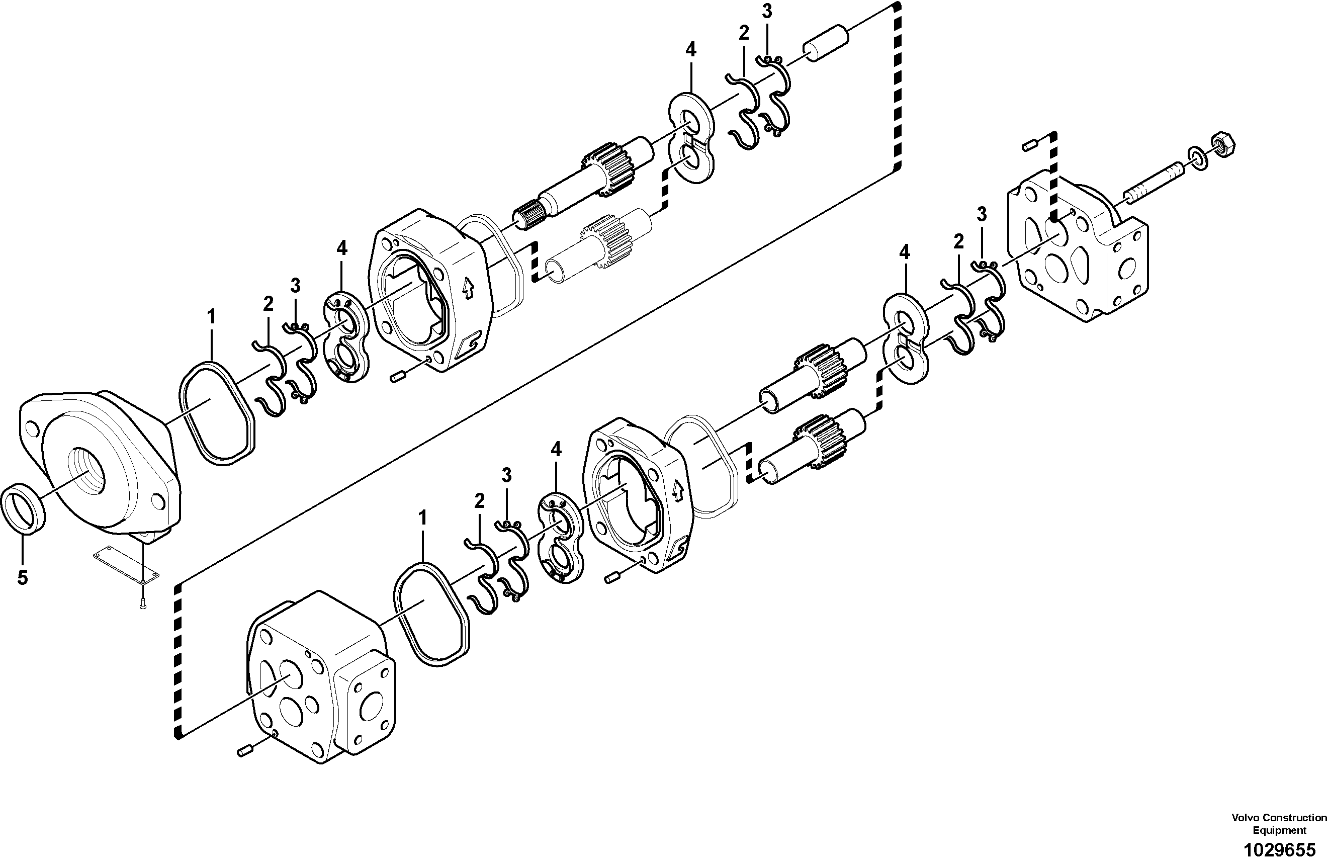Схема запчастей Volvo EC360B - 55029 Hydraulic gear pump for quickfit and rotator EC360B PRIME S/N 15001-/85001- 35001-
