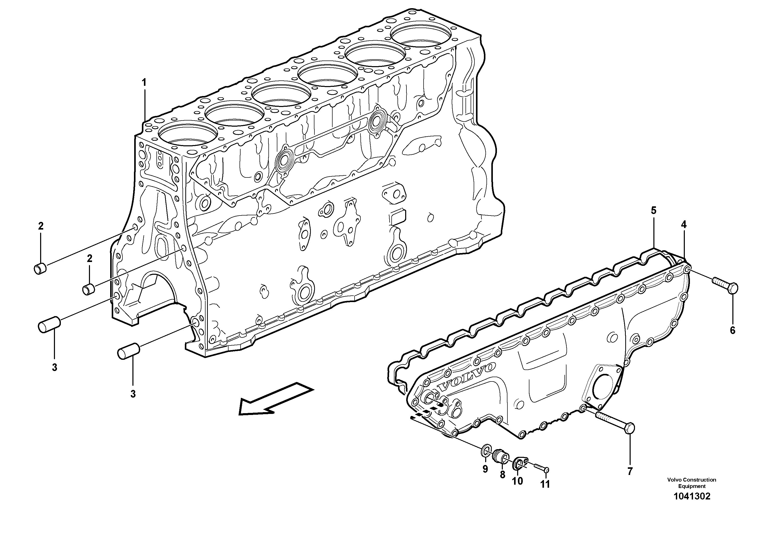 Схема запчастей Volvo EC360B - 36001 Блок цилиндров EC360B PRIME S/N 15001-/85001- 35001-