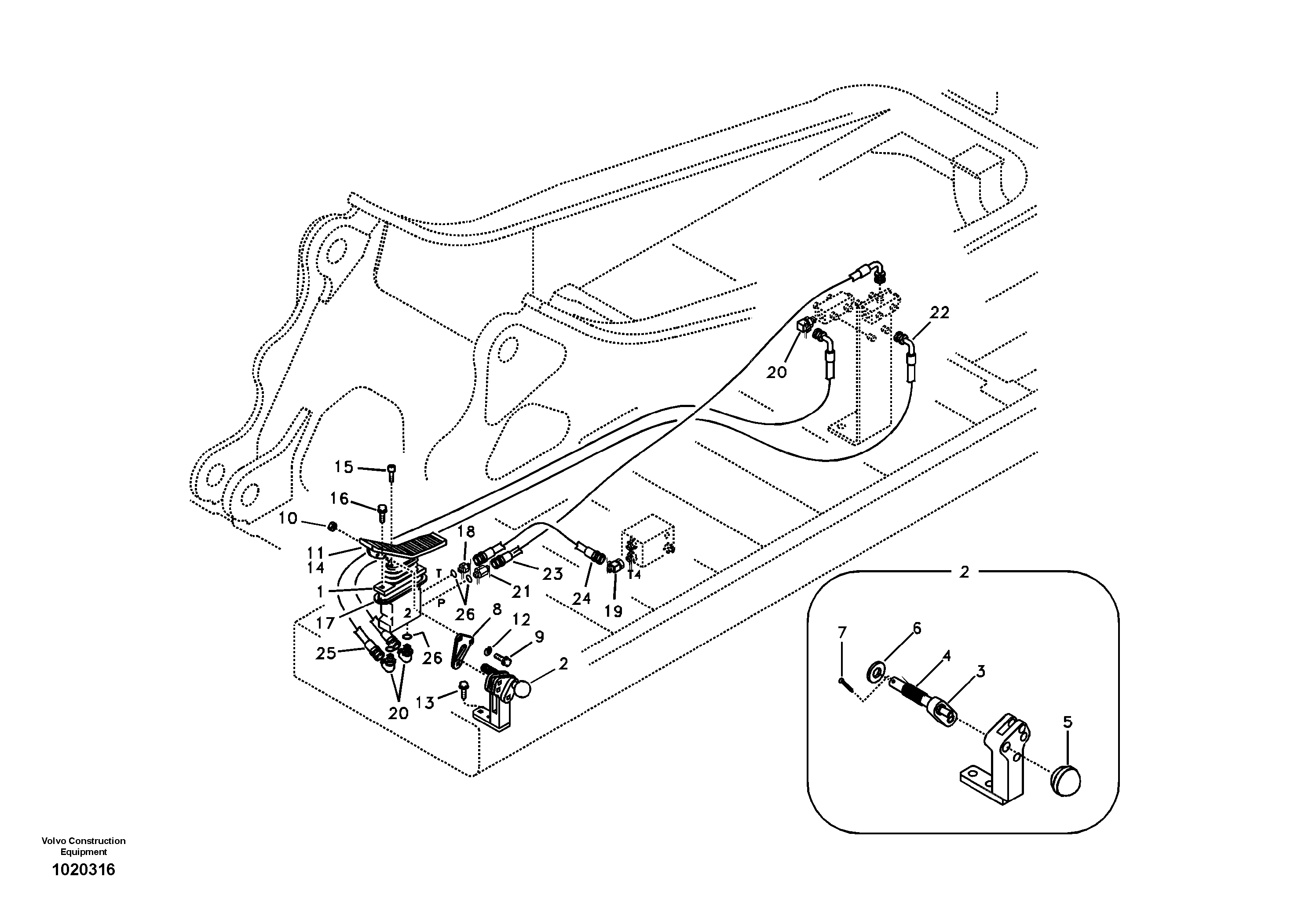 Схема запчастей Volvo EC360B - 95978 Servo system, hammer and shear EC360B SER NO INT 12152- EU&NA 80001-