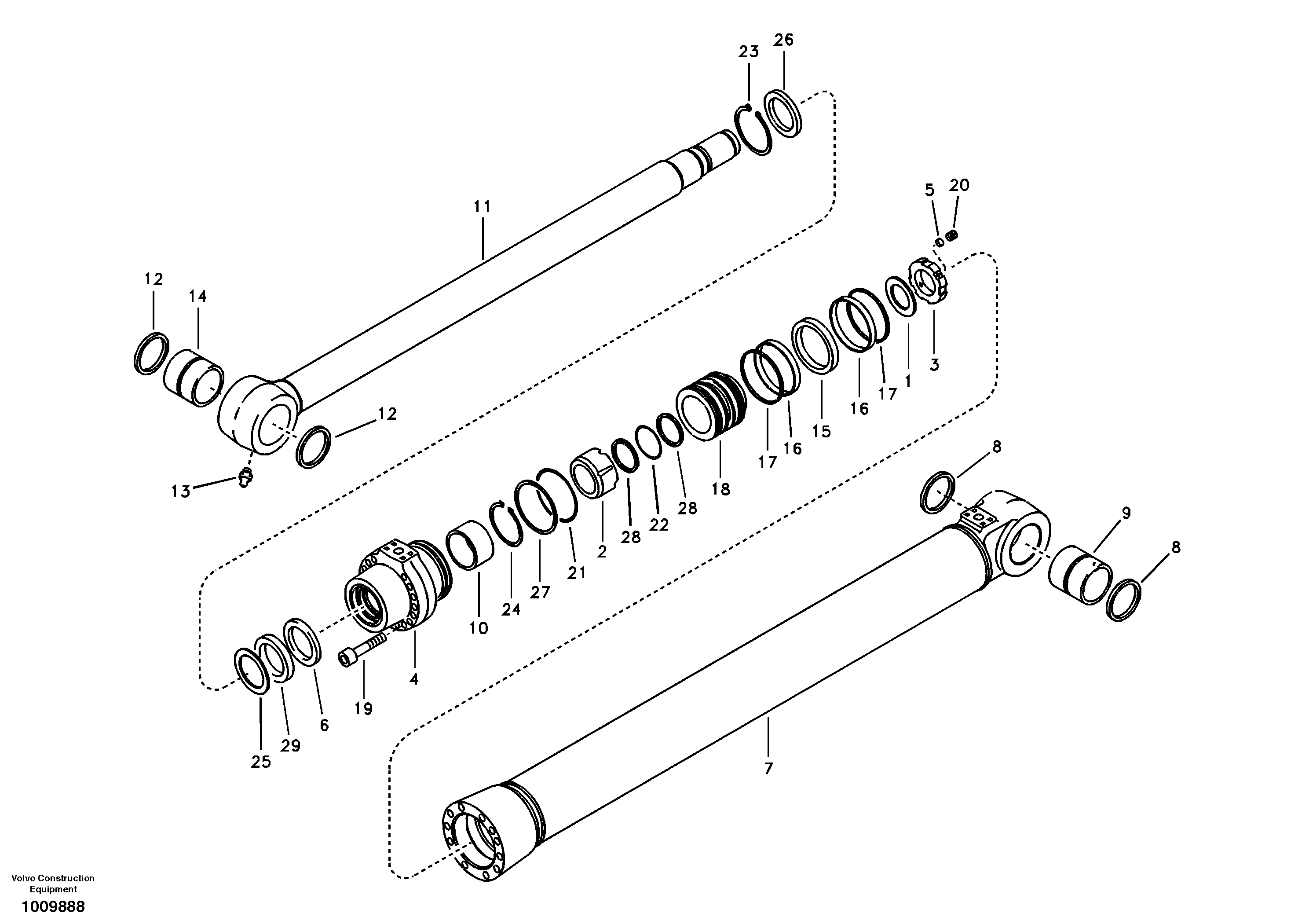 Схема запчастей Volvo EC360B - 88713 Цилиндр ковша EC360B PRIME S/N 15001-/85001- 35001-