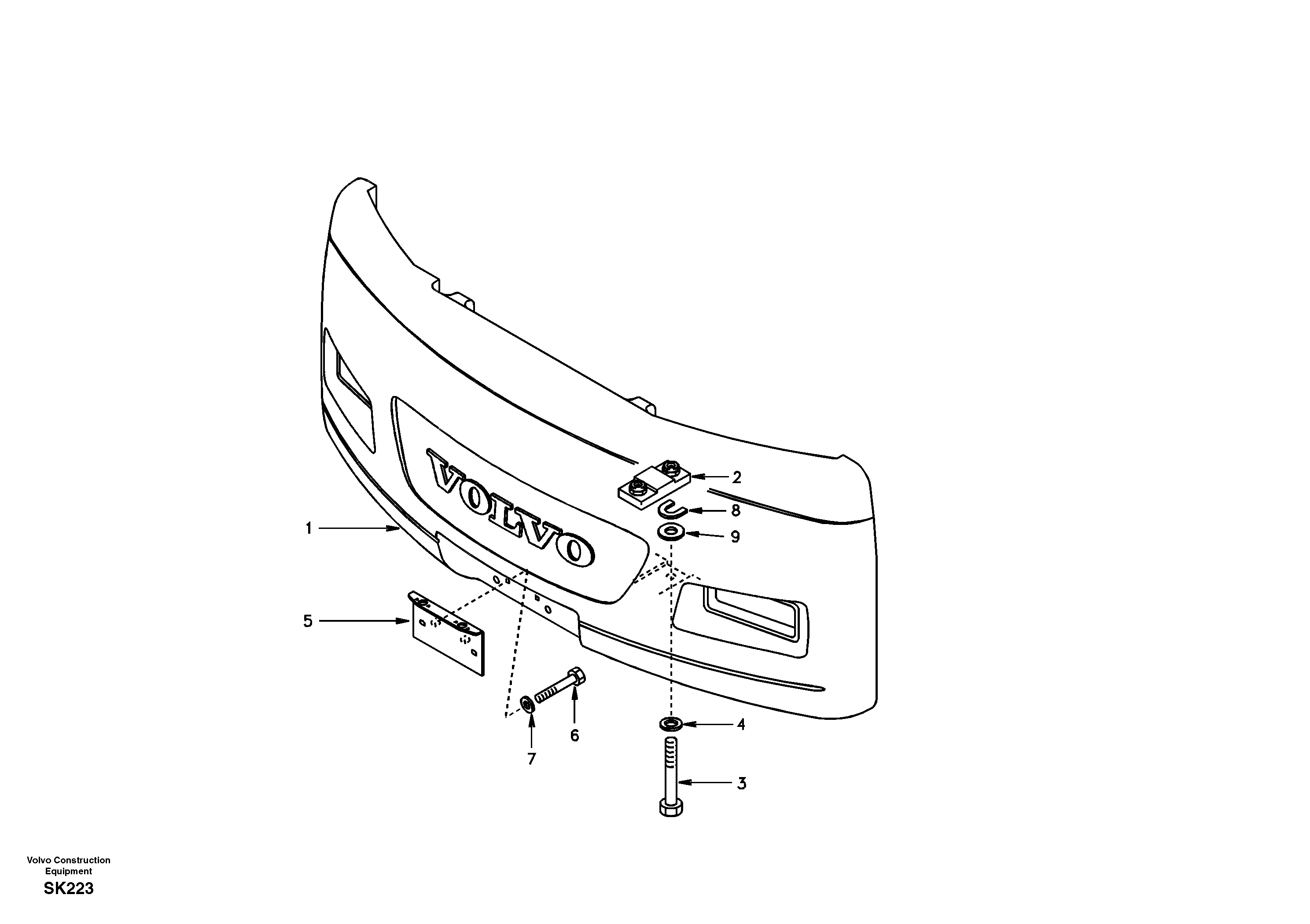 Схема запчастей Volvo EW170 - 9653 Противовесы EW170 SER NO 3031-